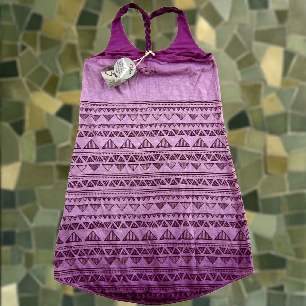 Vintage Chillaz NWT Violet Purple Jersey Stretch Grande Grotta Triangle Tank Dress 10/40 Size L / US 10 / IT 46 - 1 Thumbnail