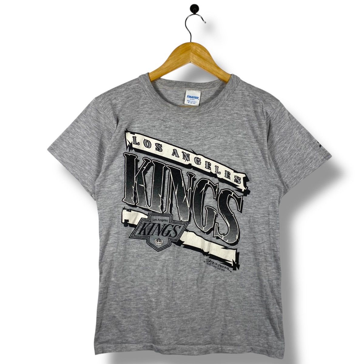 NHL × Vintage Vintage 1990 Starter LOS ANGELES KINGS Logo Nhl Tee Shirt Size US M / EU 48-50 / 2 - 1 Thumbnail