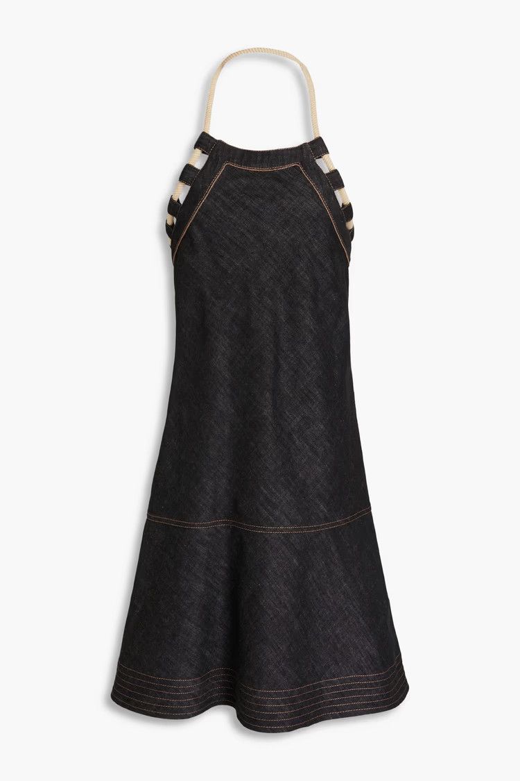 Brunello Cucinelli o1y0725 Denim Mini Dress in Black Size M / US 6-8 / IT 42-44 - 1 Thumbnail