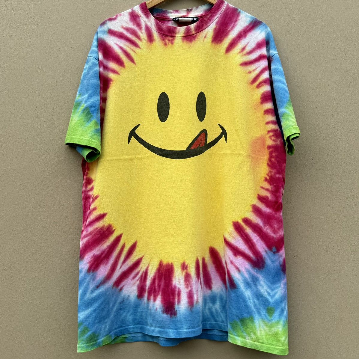 image of Vintage Joe Boxer Smiley Tie Dye Tee Asap Rocky Outfit, Men's (Size XL)