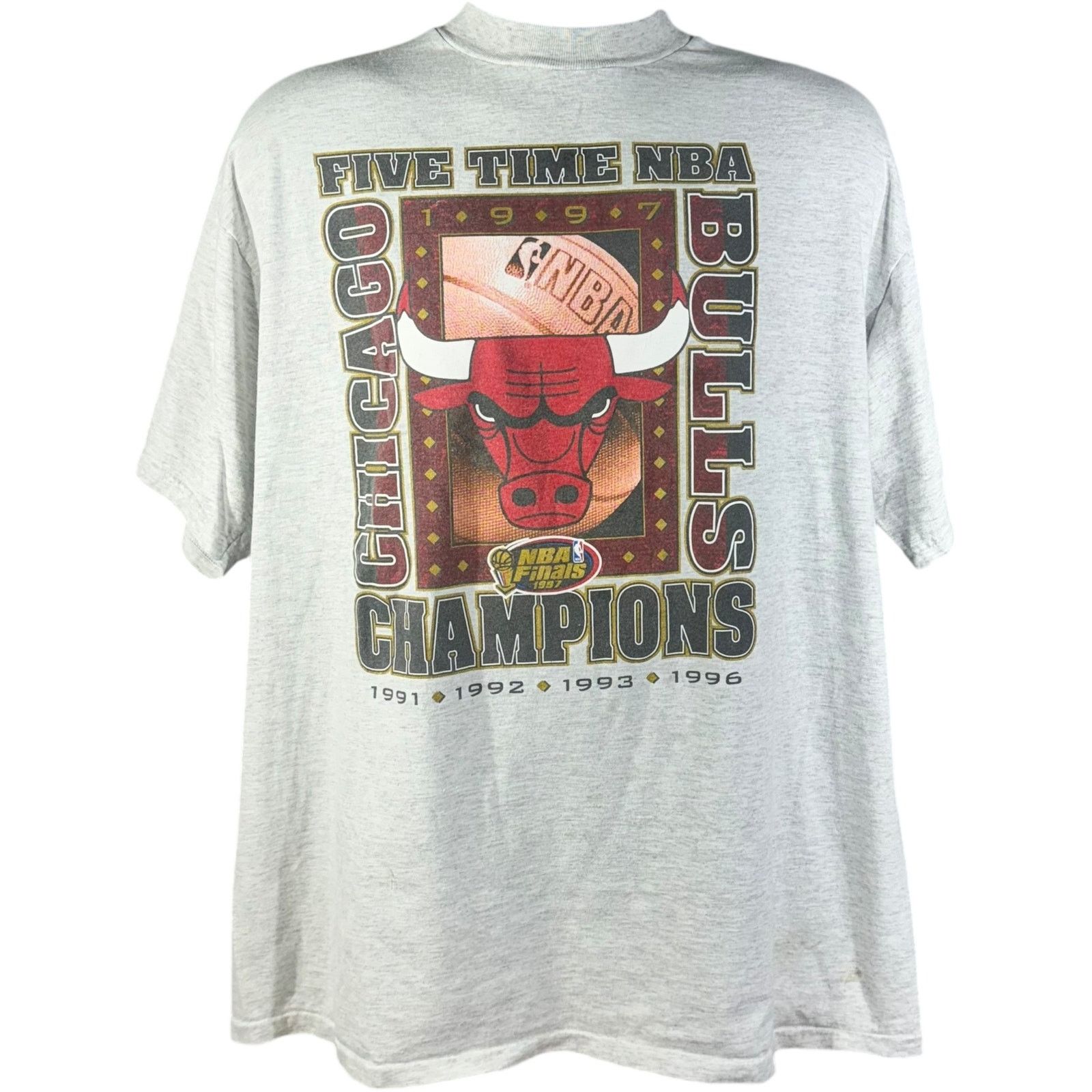 Logo 7 Vintage Chicago Bulls Five Time Champions Tee 90s Size US XL / EU 56 / 4 - 1 Thumbnail