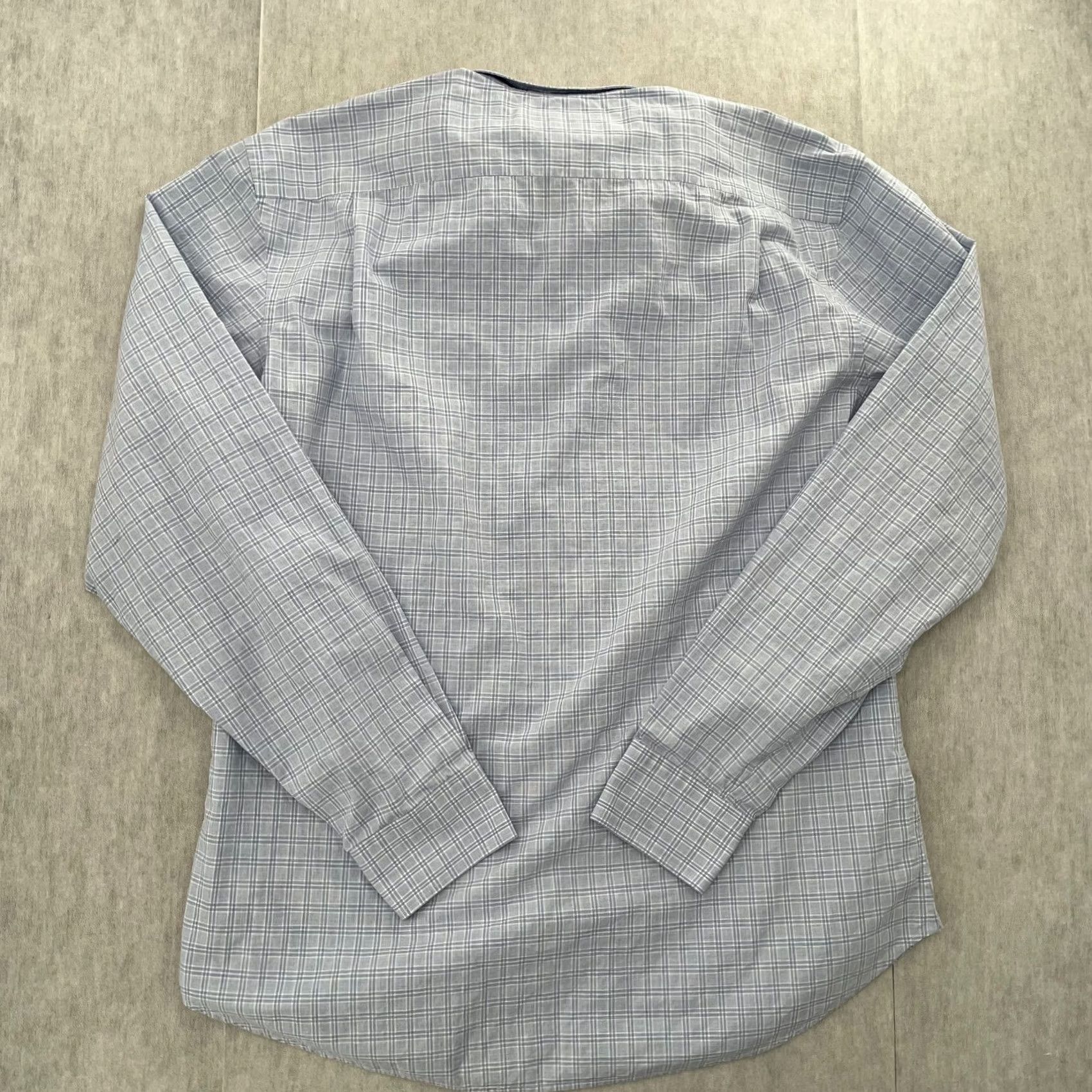 Vintage Teddy Stratford Shirt Adult 2XL Light Blue Check Button Up Zip Linen Mens 6 Size US XXL / EU 58 / 5 - 5 Thumbnail