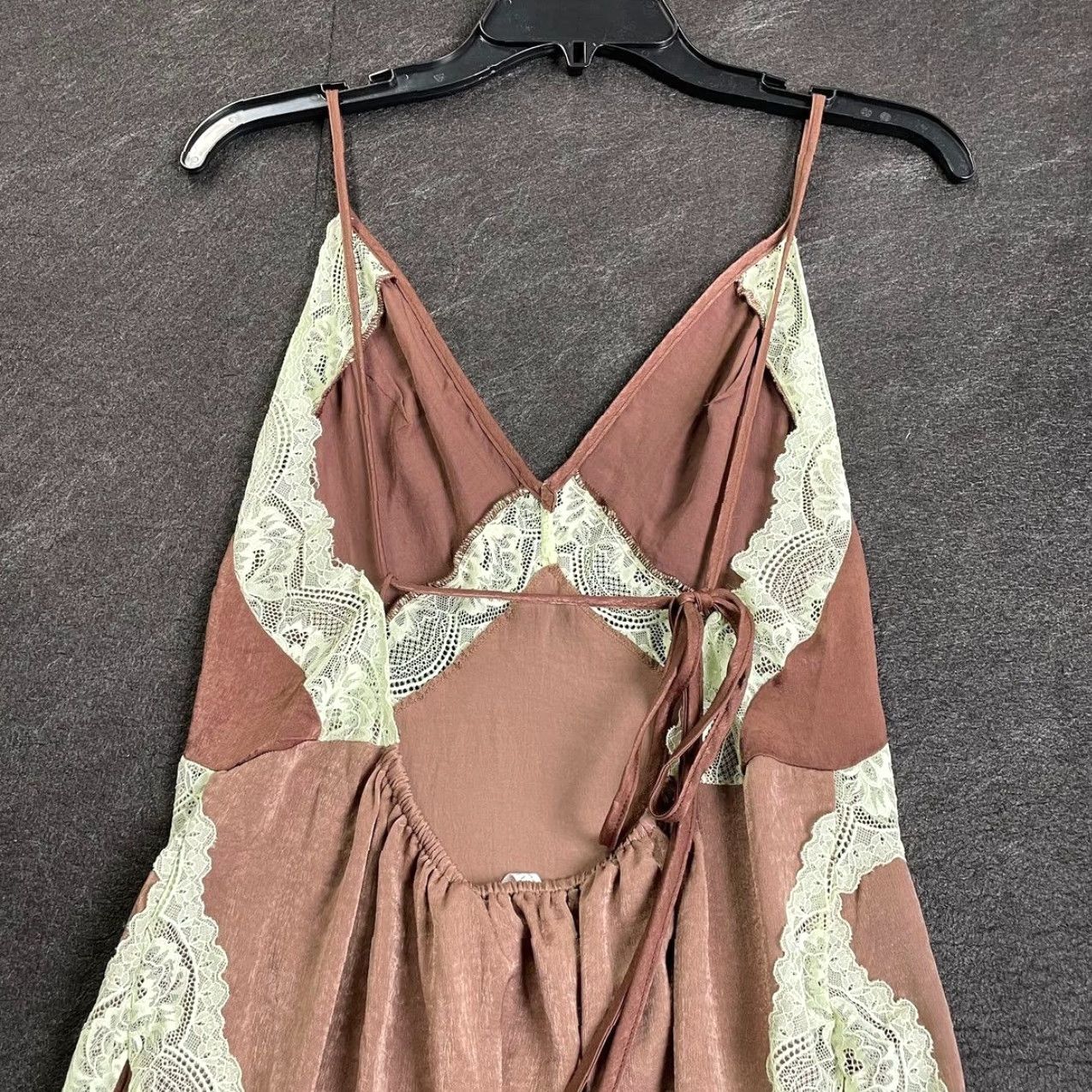 FREE PEOPLE Some Kind Of Love Maxi Slip Dress Women's M Brown Slip Dress  Sleeveless V-