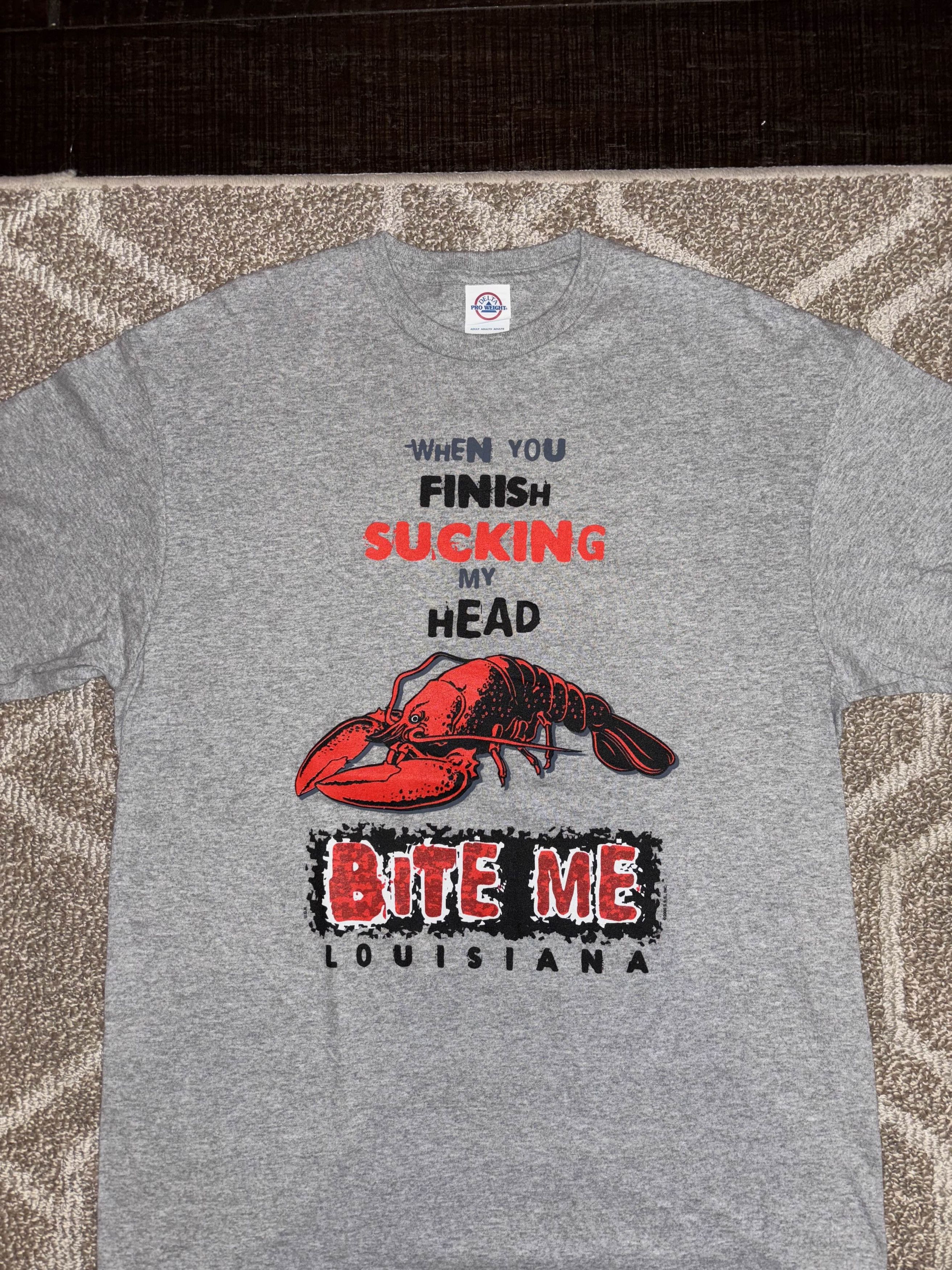 Vintage Y2K Funny Crawfish Dirty Text Tee Size US L / EU 52-54 / 3 - 1 Thumbnail