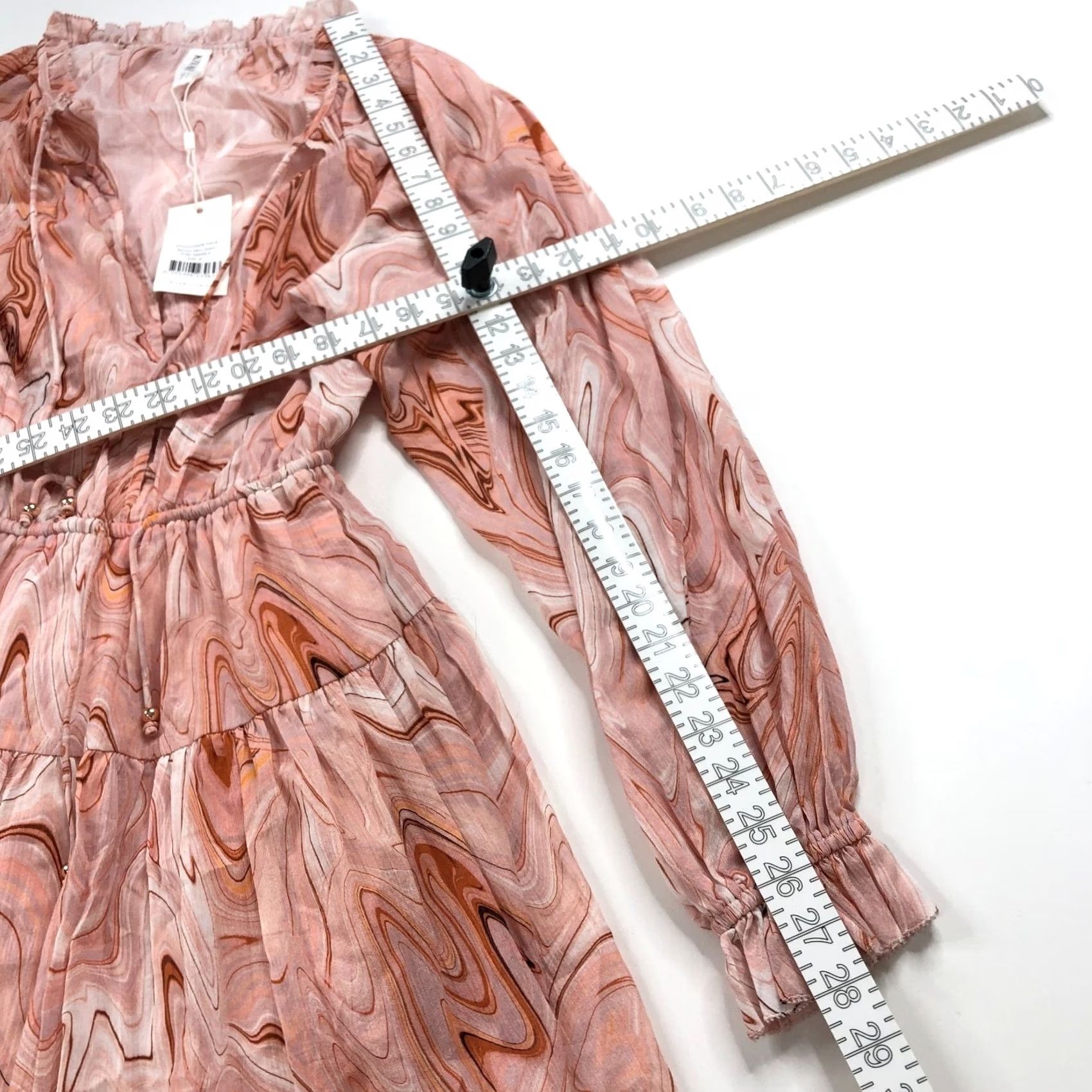 Vintage Kivari Benita NEW Pink Marble US 4 Women’s Lined Mini Dress Boho Festival HRJ Dress Short Bohemian Women’s Lined Mini 4 Pink Marble Size S / US 4 / IT 40 - 7 Thumbnail