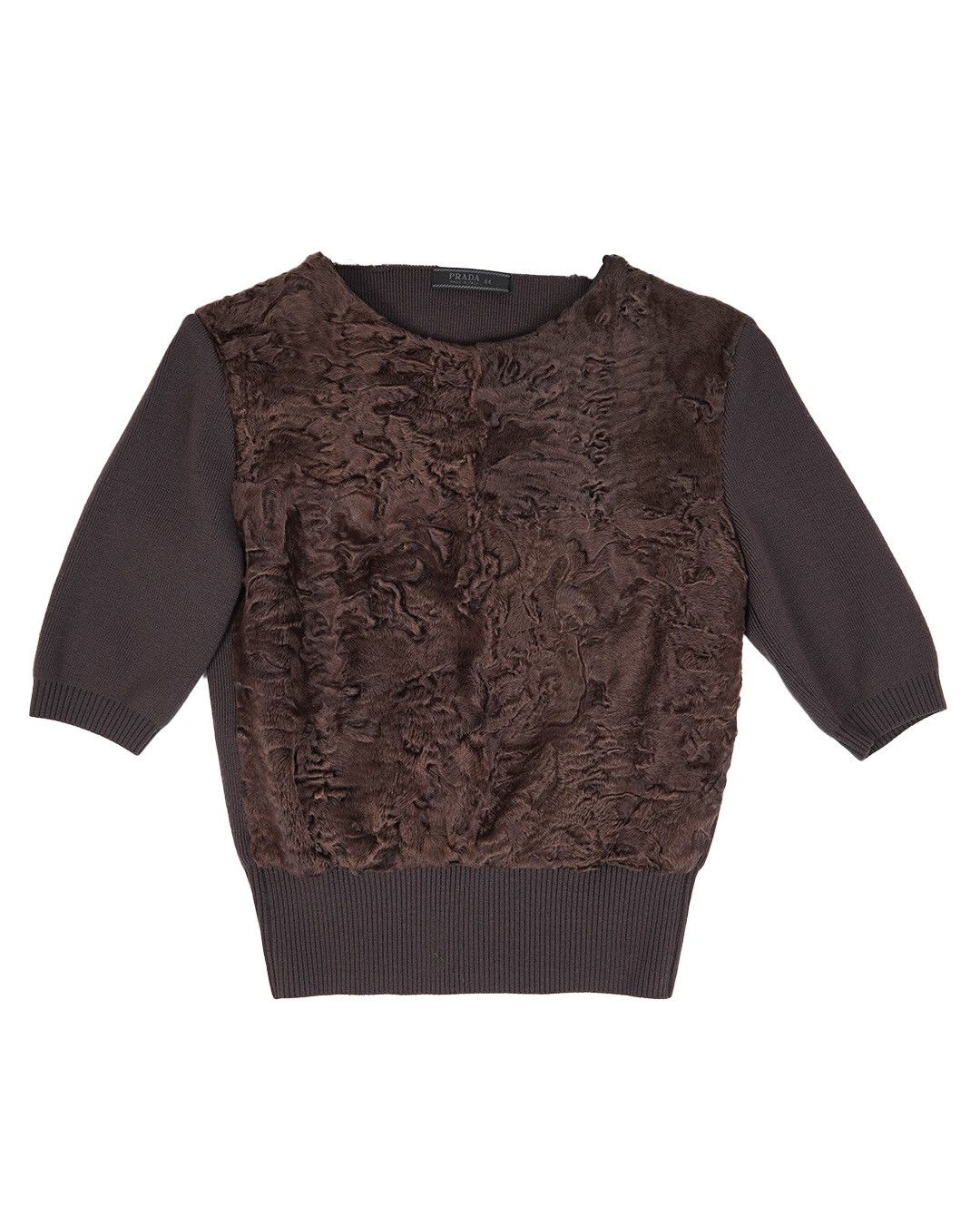 Prada Prada F/W2000 Knit Fur Top in Brown Size M / US 6-8 / IT 42-44 - 1 Thumbnail
