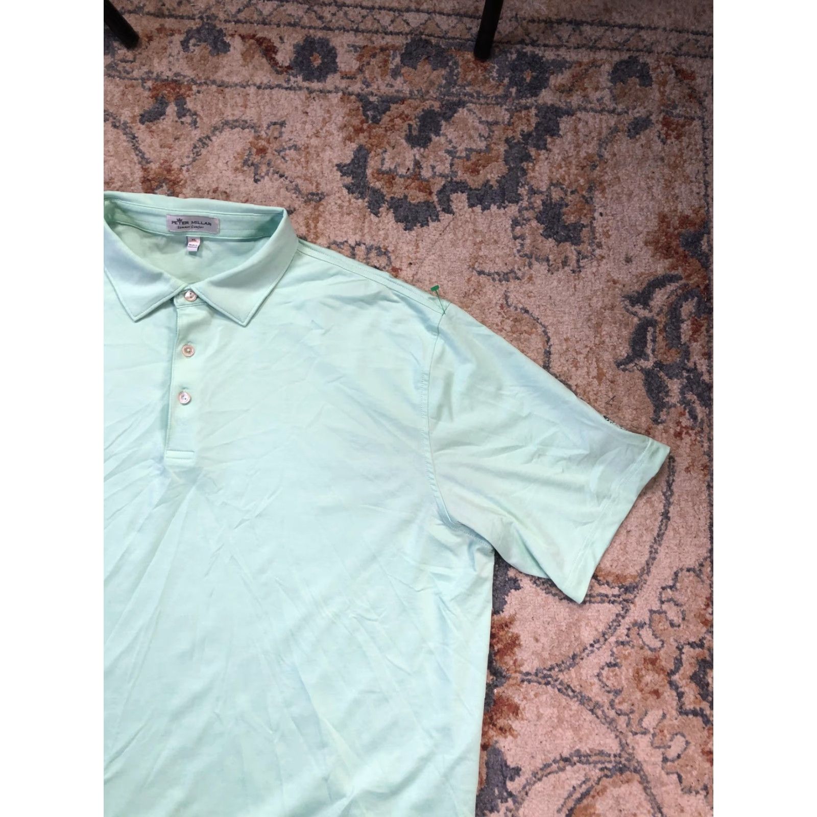 Peter Millar Peter Millar Summer Comfort Polo Shirt Mens XL Green Solid Golf Short Sleeve Size US XL / EU 56 / 4 - 4 Thumbnail