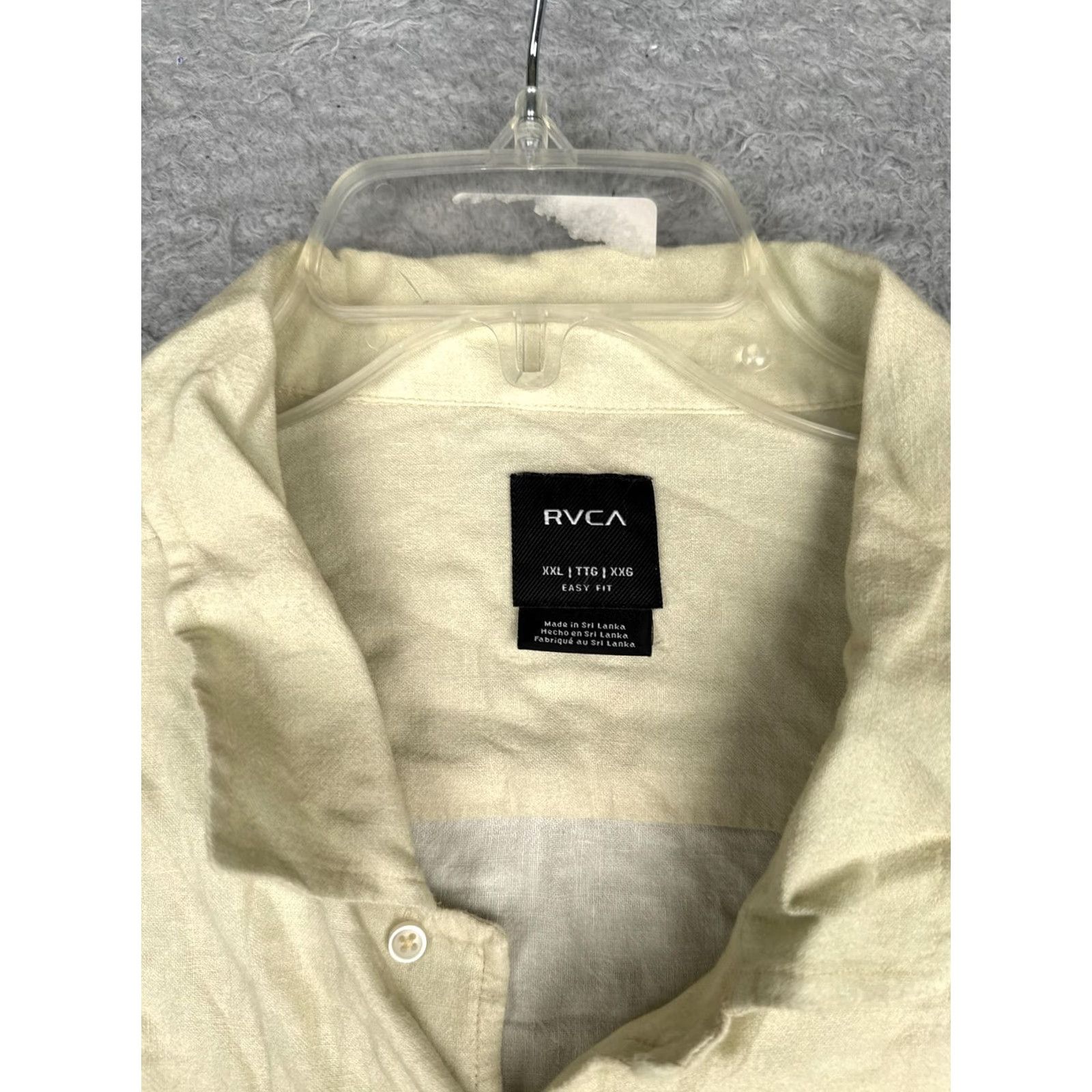 RVCA RVCA Shirt Mens 2XL Beige Short Sleeve Palm Tree Hawaiian Button Up Beach Size US XXL / EU 58 / 5 - 7 Thumbnail