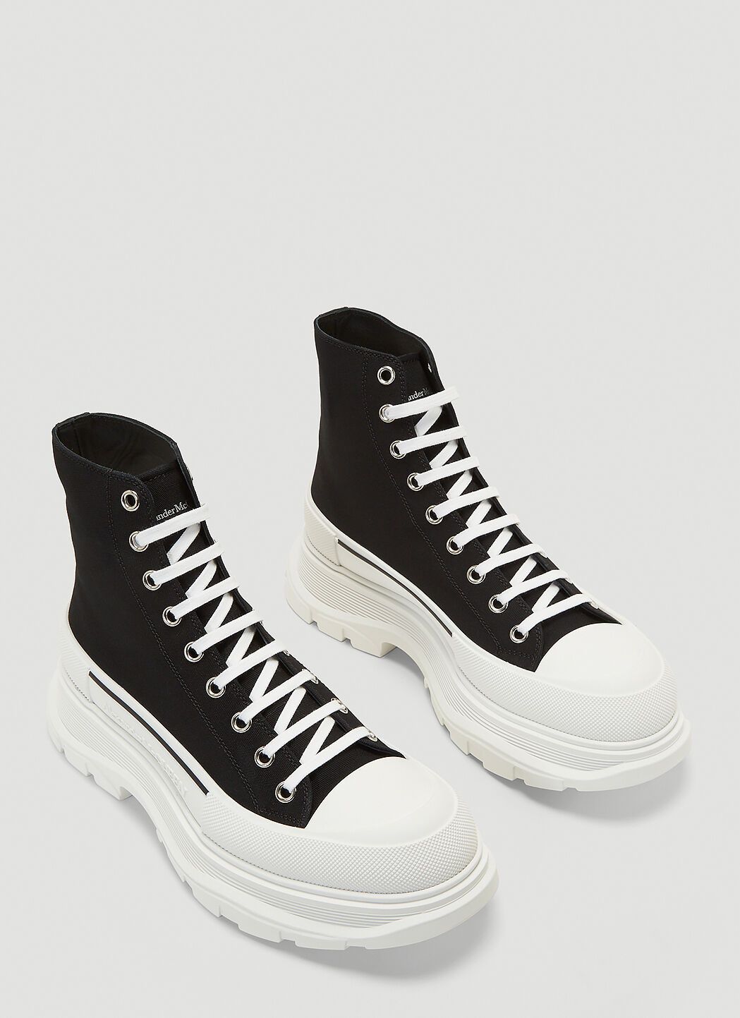 Alexander McQueen o1y1024 Hi-Top Sneakers in White & Black Size US 9 / EU 42 - 1 Thumbnail