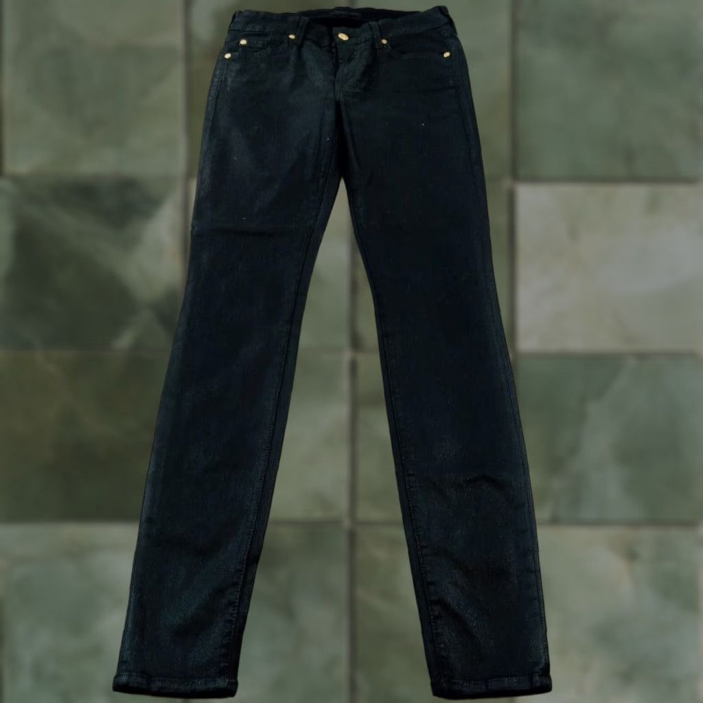 7 For All Mankind 7 For All Mankind Jeans Women Size 29 Black Skinny Stretch Denim 5-Pocket Inseam 31 Dark Size 29" - 1 Thumbnail
