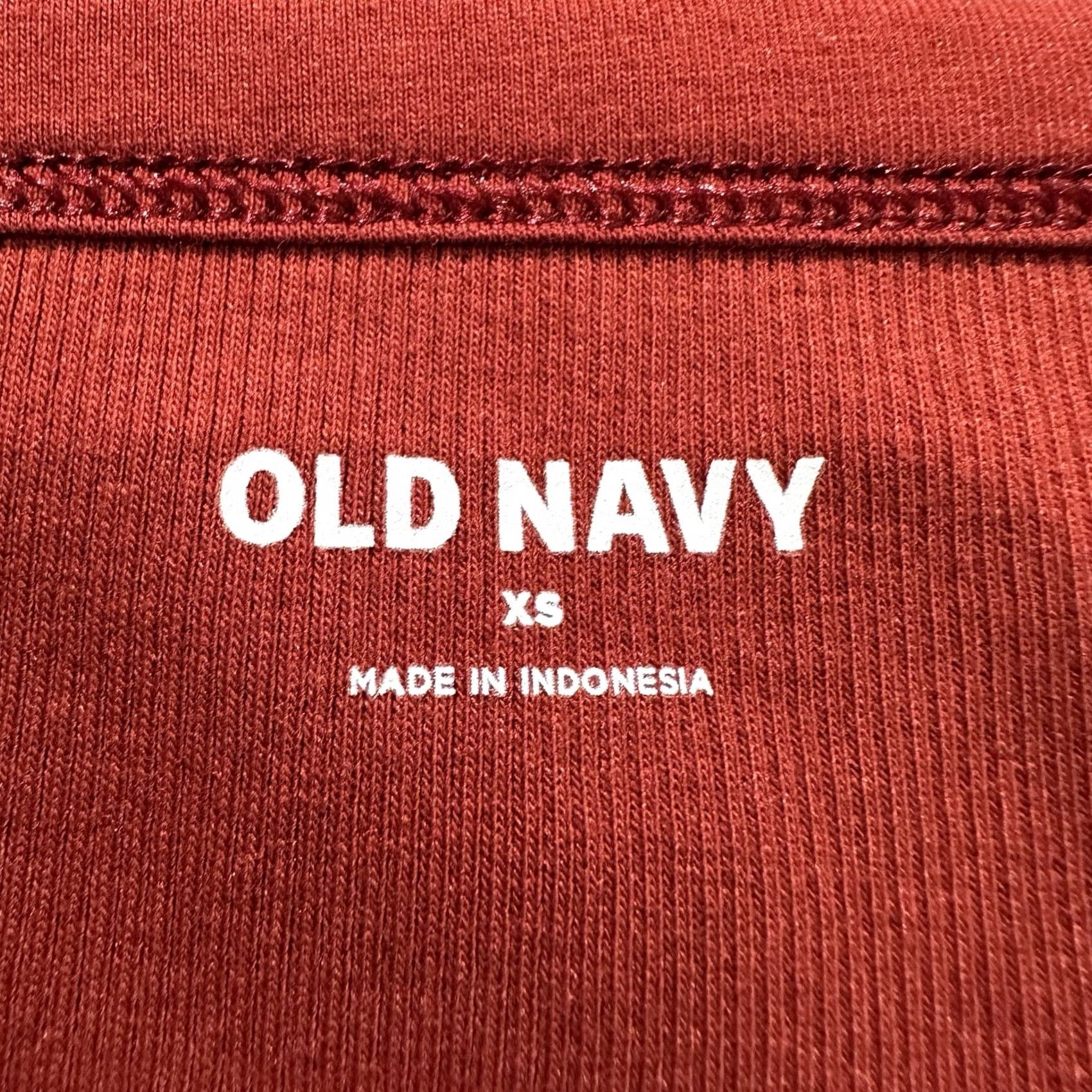 Old Navy Old Navy Womens XS T-Shirt Flame Scarlet Orange Rib-Knit Henley Button Pullover Casual Sleeve Cotton Blend Long Sleeve Knit Top Fitted Size XS / US 0-2 / IT 36-38 - 3 Thumbnail