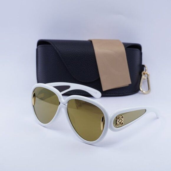 Loewe Loewe LW40132I 25G Sunglasses Shiny Ivory White Aviator Size ONE SIZE - 10 Thumbnail