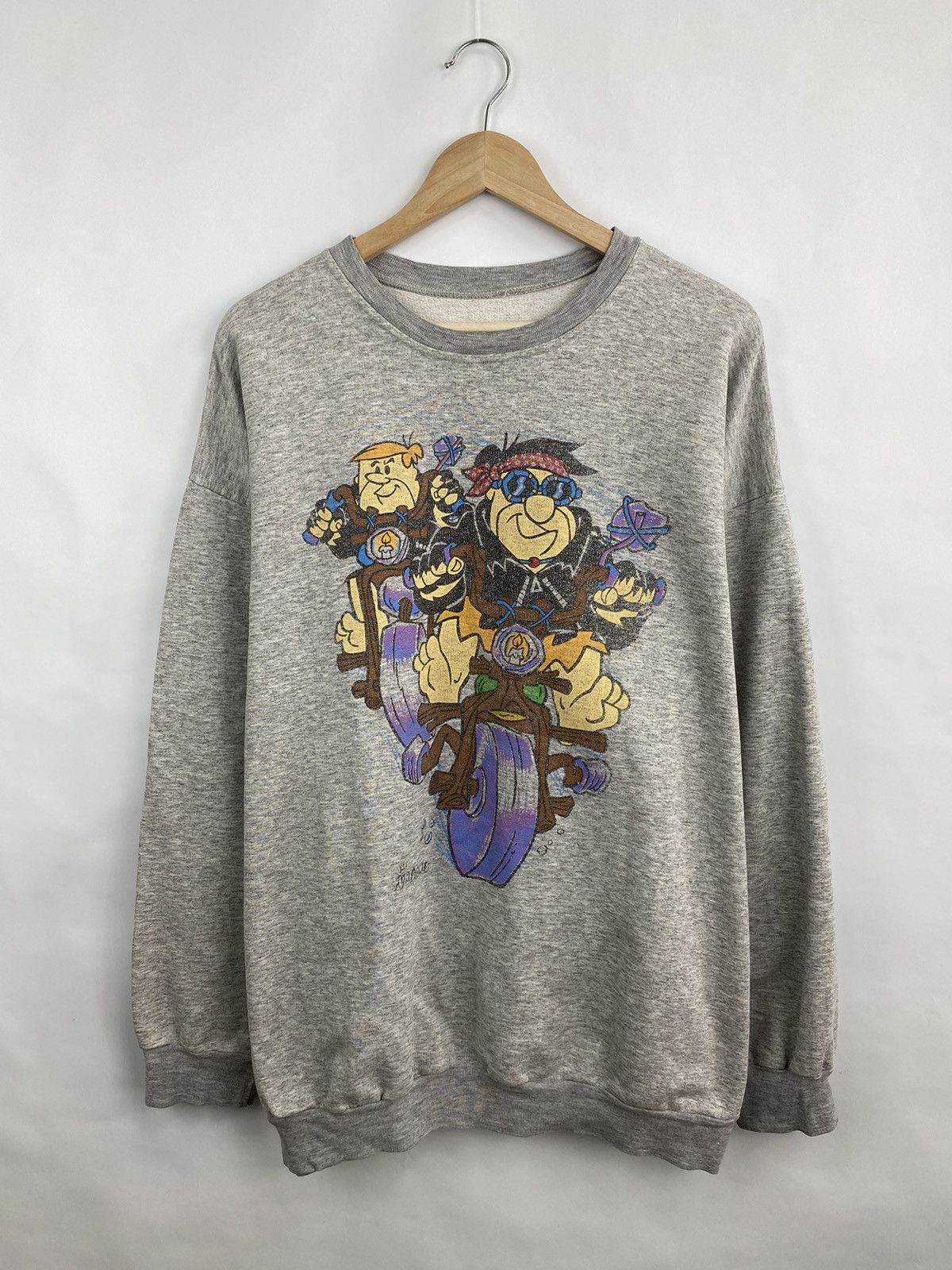 Cartoon Network 🇺🇸 Vintage 80s The Flintstones Sweatshirt Retro Rare Hype Y2K Size US XL / EU 56 / 4 - 3 Thumbnail