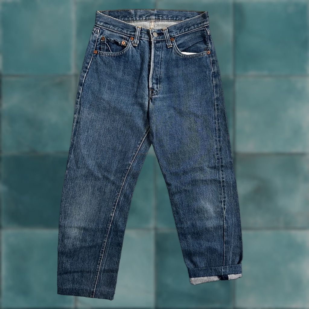 Levi's VINTAGE Levi's 501 Jeans Men Regular 28 Blue Denim Cotton Button 34 Inseam 80s 70s USA Distressed Comfort Straight XX Model 501 XX Size US 28 / EU 44 - 1 Thumbnail