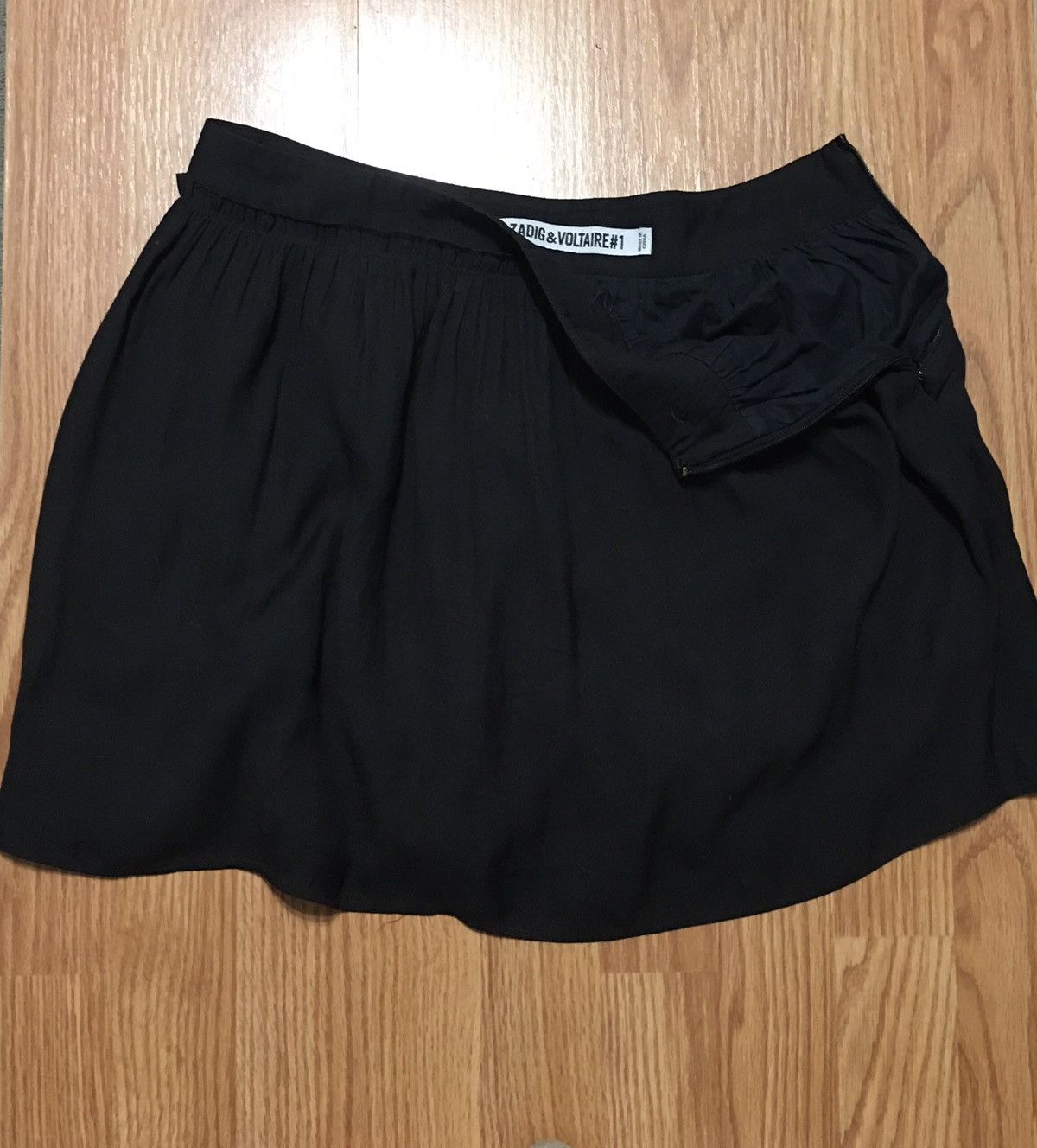Zadig & Voltaire Zadig & Voltaire Black Cotton Crepe Raw Edges Mini Skirt 38 Size 26" / US 2 / IT 38 - 6 Thumbnail