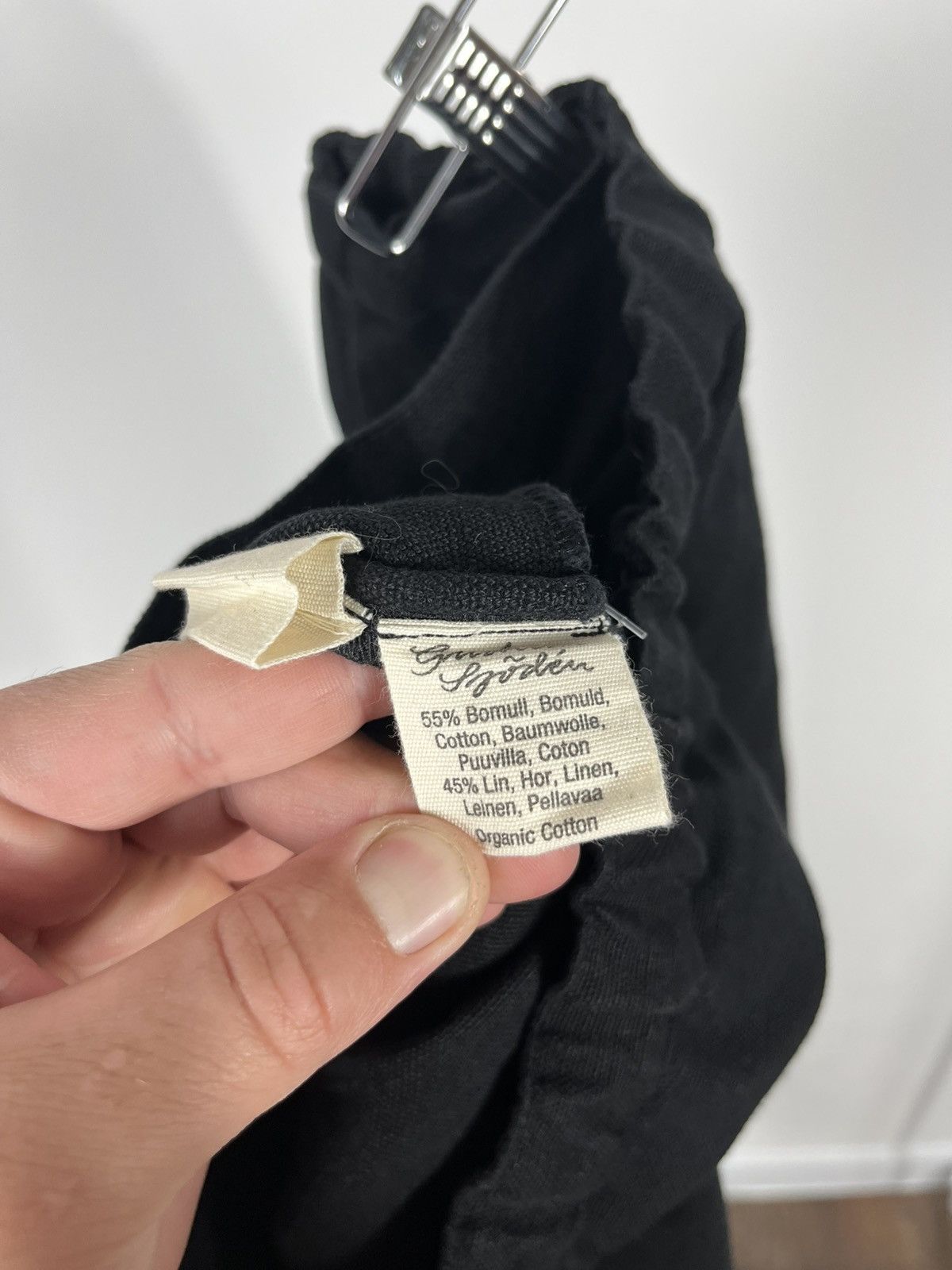 Gudrun Sjoden Gudrun Sjödén Black Baggy Linen Pants Organic Cotton Blend Size 28" / US 6 / IT 42 - 10 Thumbnail