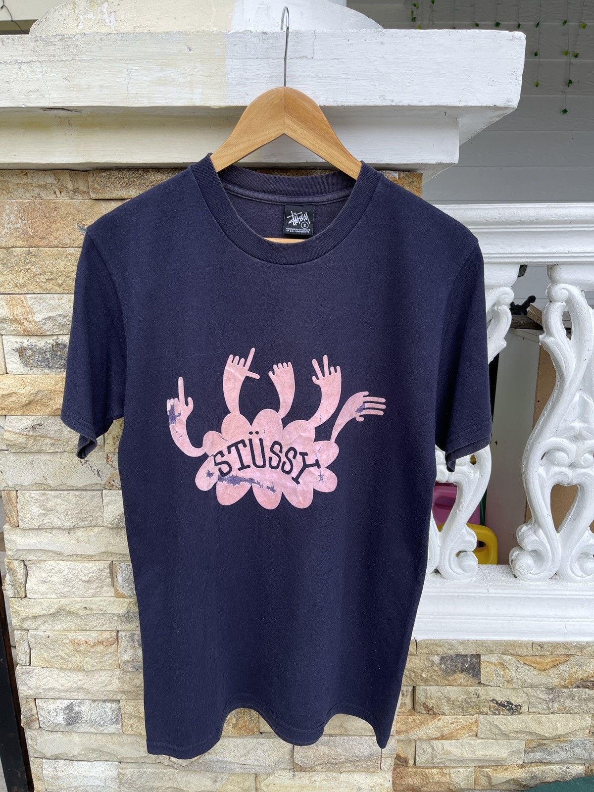 Stussy Rare🔥Vintage STUSSY Big Logo Finger T Shirt Size US S / EU 44-46 / 1 - 1 Thumbnail
