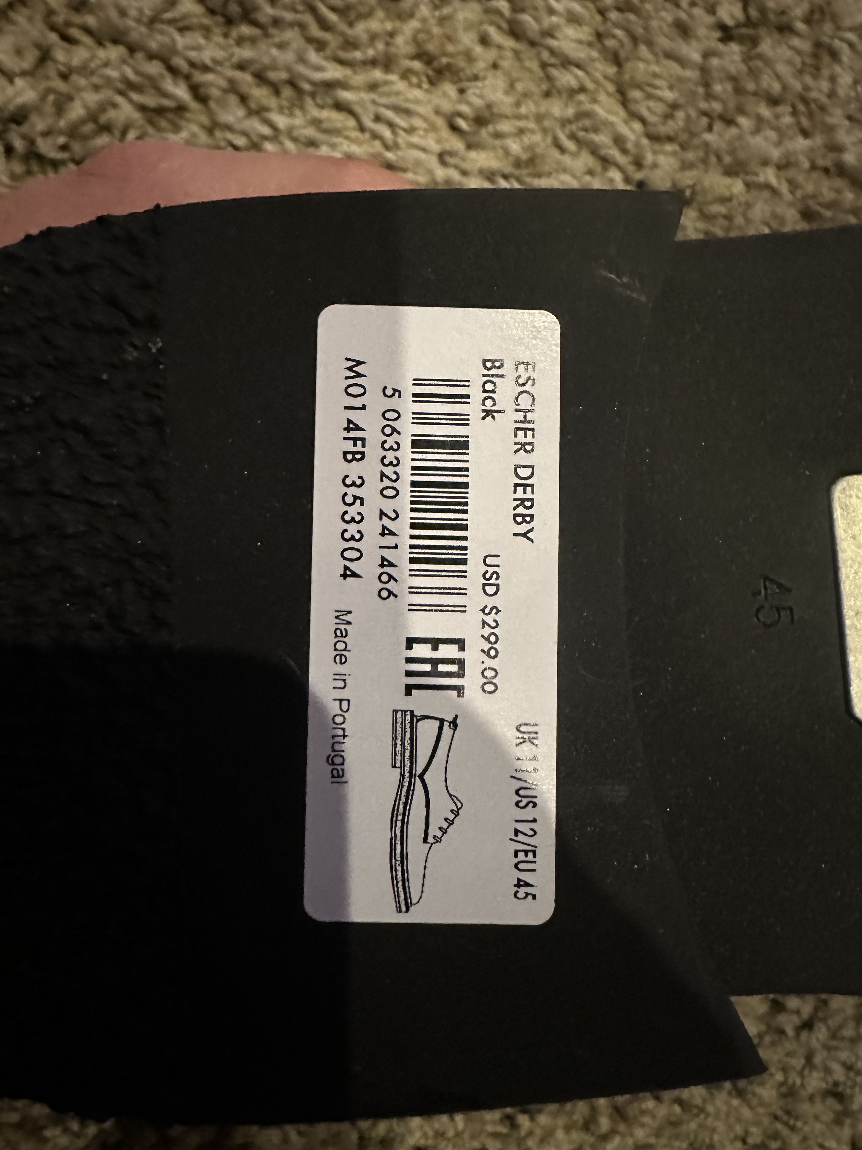 Allsaints AllSaints Escher Derby - Black Leather - 12 US / 11 UK - NEW Size US 12 / EU 45 - 7 Thumbnail