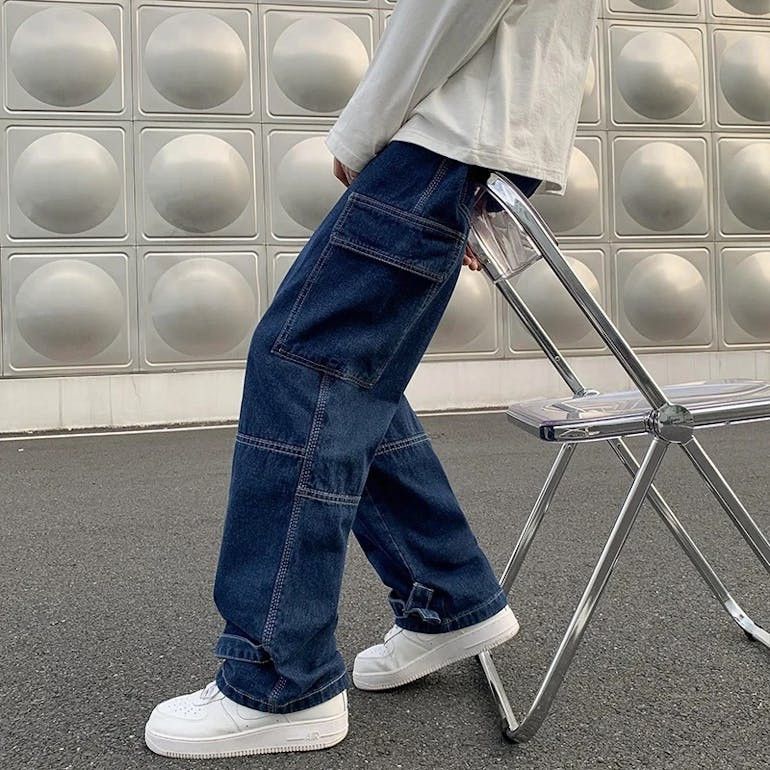 image of Skateboard Baggy Carpenter Denim Jeans Cargo Y2K in Blue, Men's (Size 34)