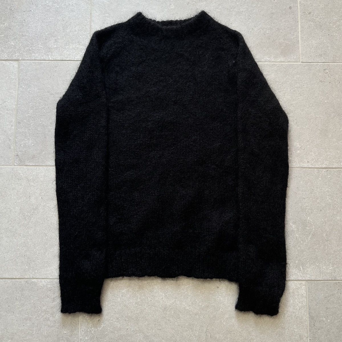 image of Maison Margiela Aw2001 Martin Margiela Mohair Crewneck Knit Sweater in Black, Men's (Size XL)
