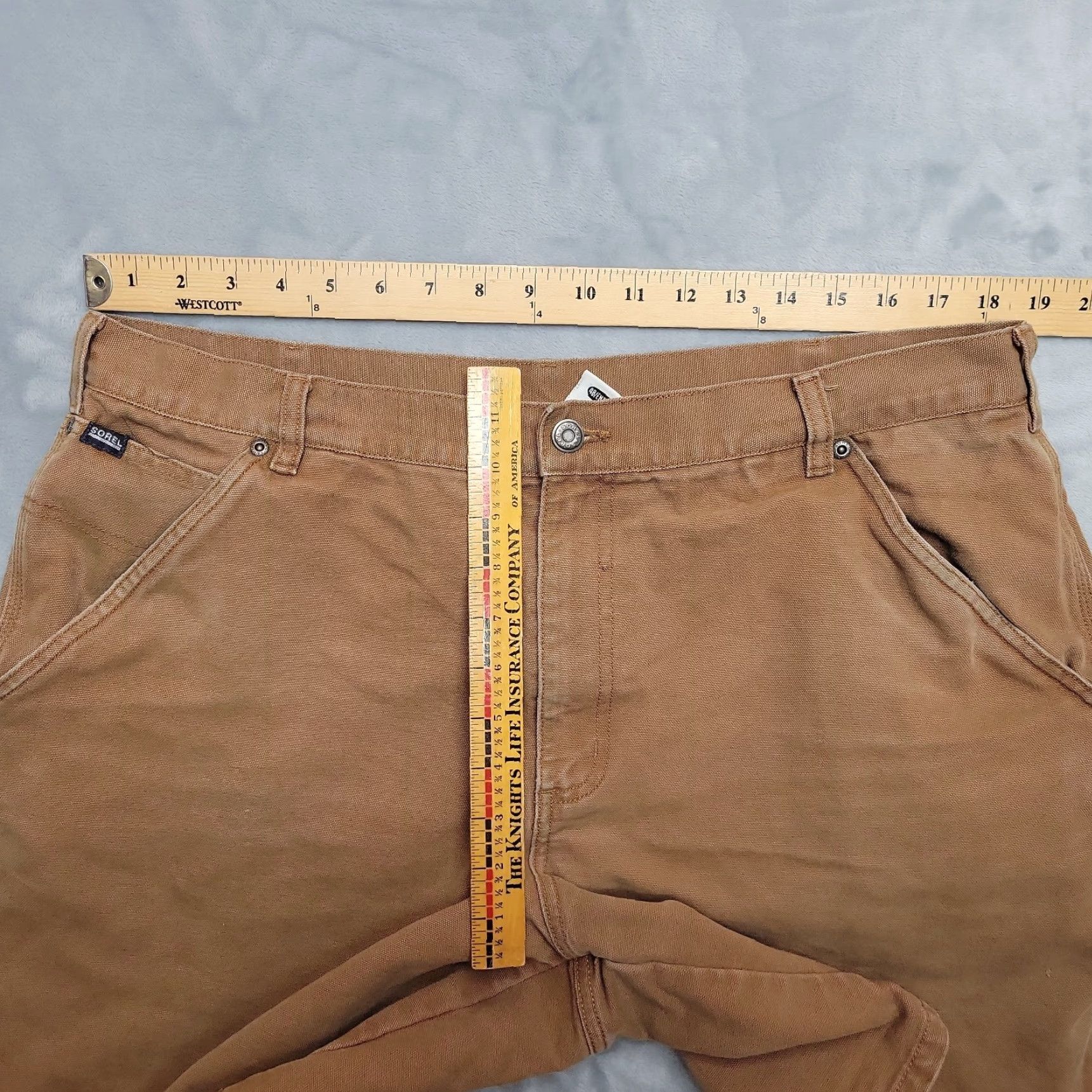 SOREL Sorel Shorts Men 38 Tan Canvas Workwear Carpenter Outdoor Utility Cotton Outdoor Cargo Pocket Pockets Cargo Style Regular Brown 38 in Men Size US 38 / EU 54 - 6 Thumbnail