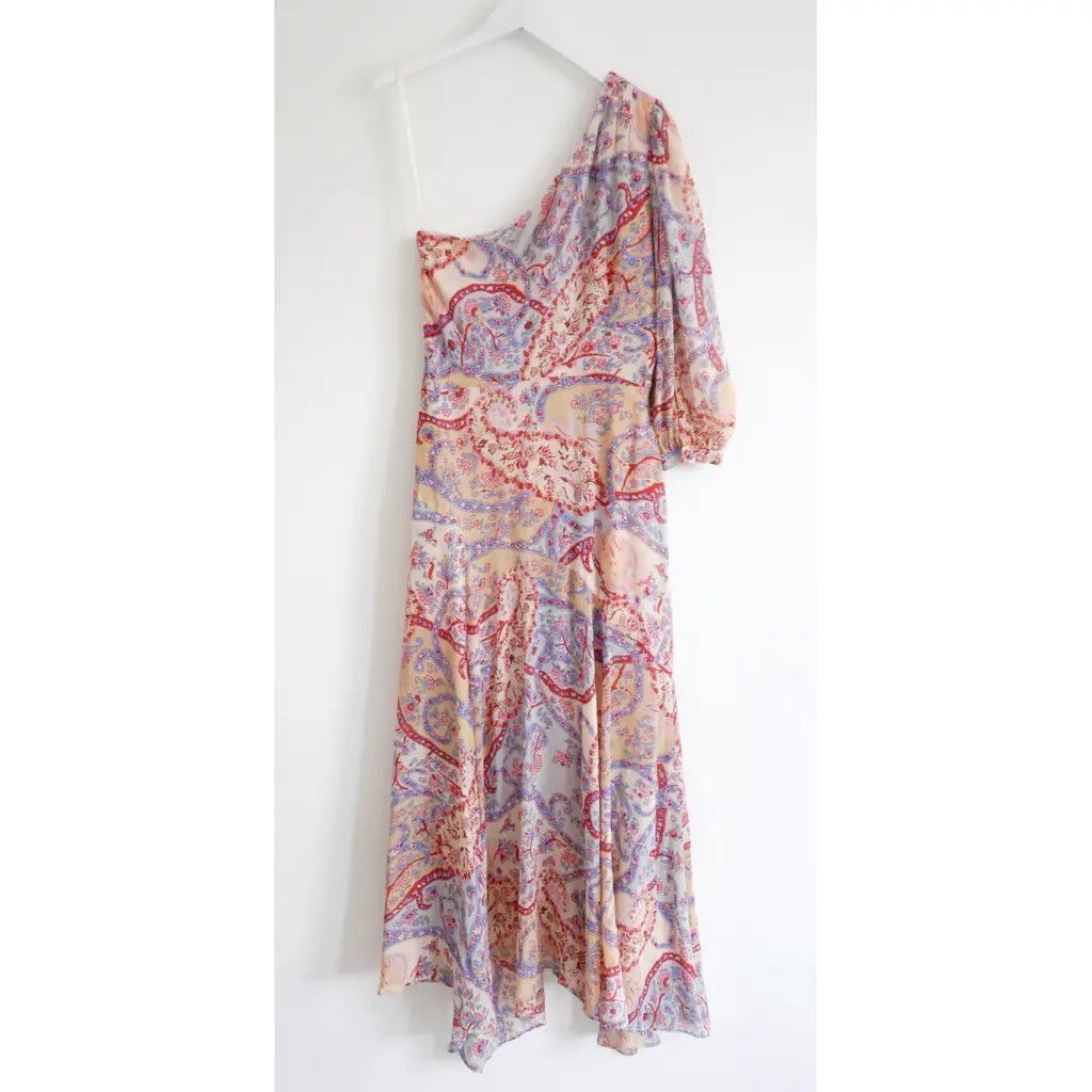 Veronica Beard Veronica Beard Kimber One Sleeve Floral Chiffon Dress Size S / US 4 / IT 40 - 6 Thumbnail