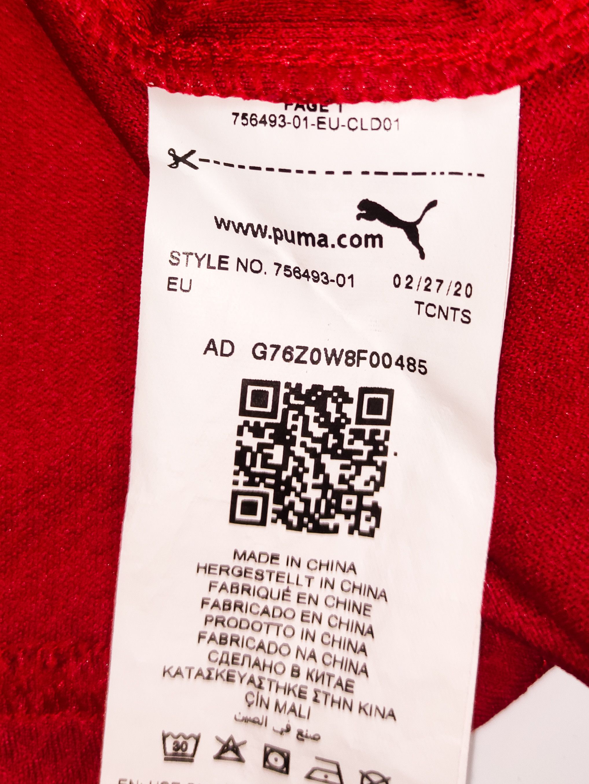 Puma Czech Republic 2020 Puma Home Shirt Kit Jersey Size US M / EU 48-50 / 2 - 4 Thumbnail