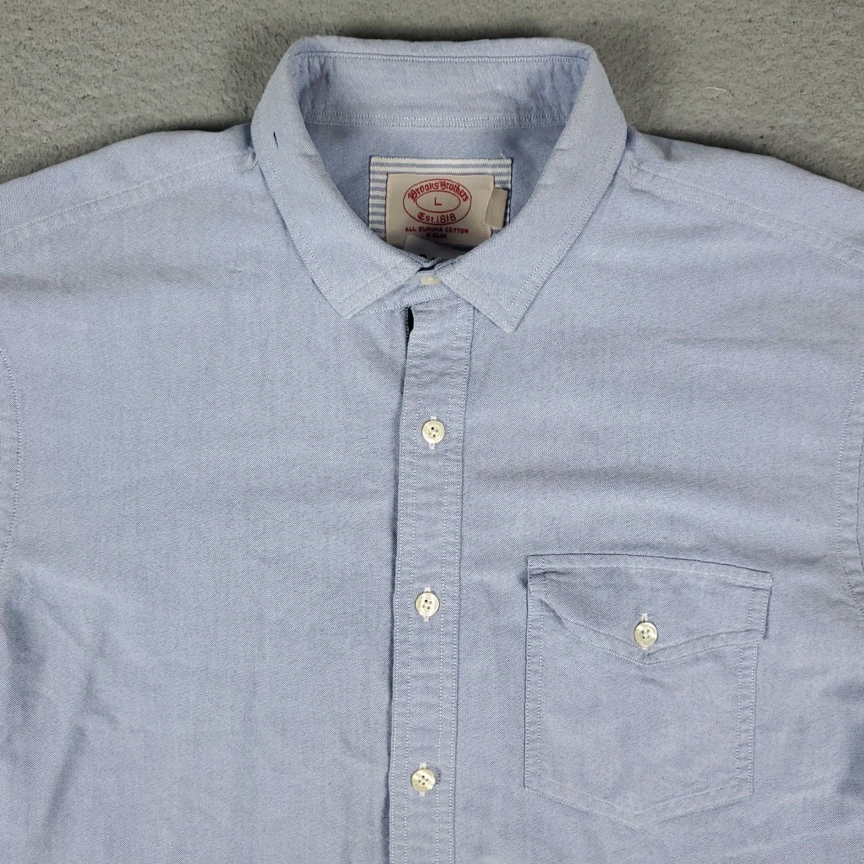 Brooks Brothers VINTAGE Brooks Brothers Shirt Mens Large Blue Slim Casual Button Up Long Sleeve Size US L / EU 52-54 / 3 - 2 Thumbnail
