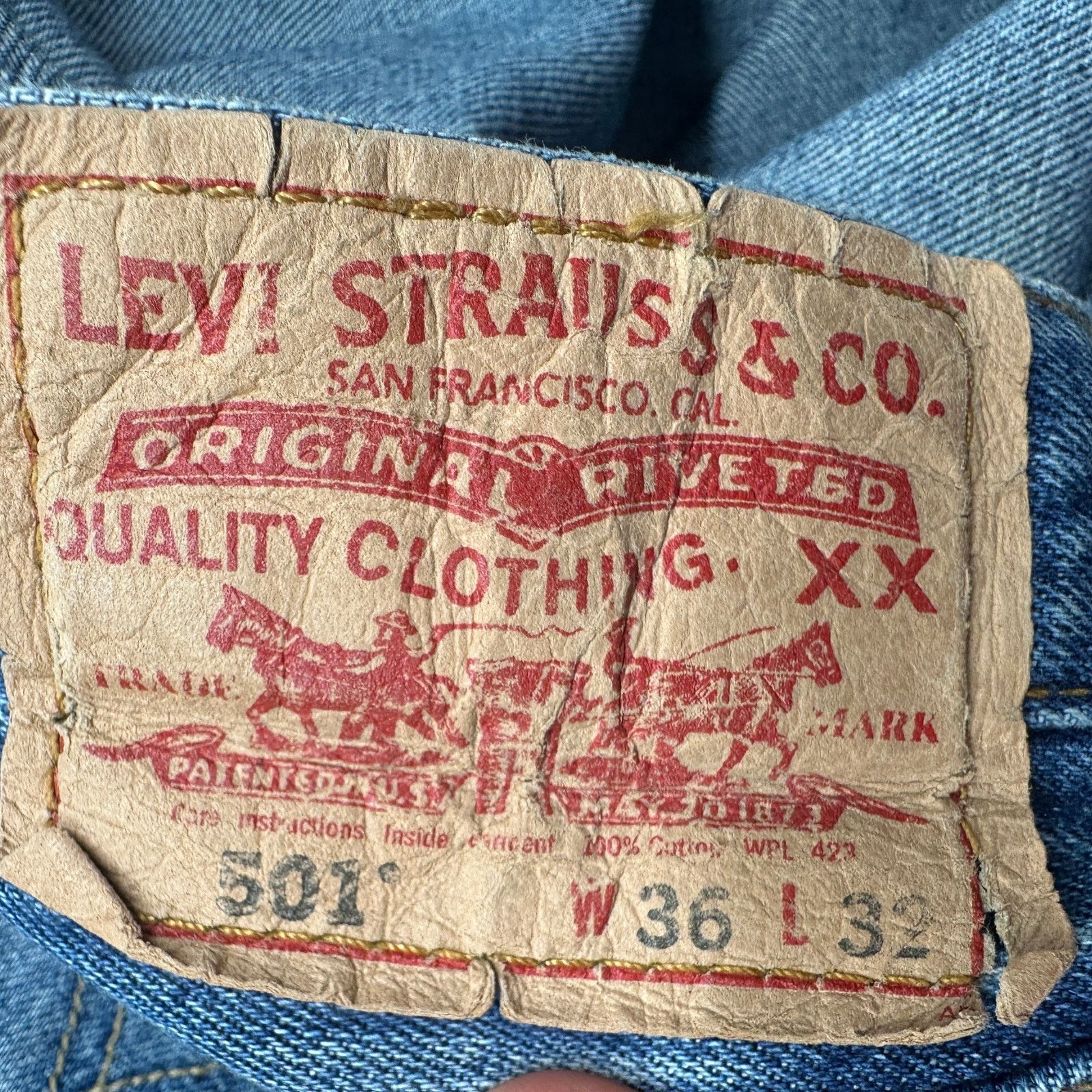 Levi's VTG Levis 501 XX Button Fly Jeans Mens 36x32 Blue Mexico Size US 36 / EU 52 - 13 Thumbnail