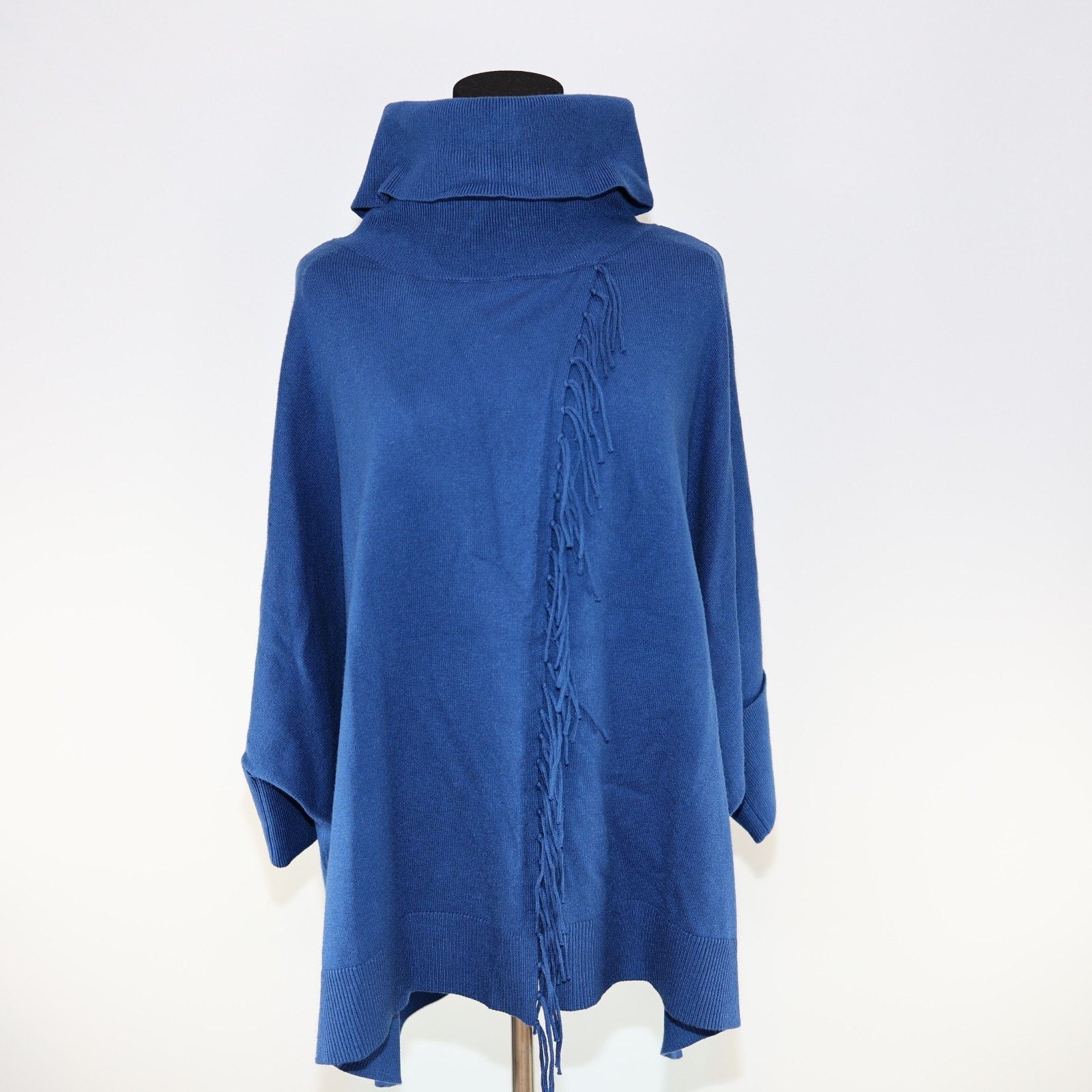 Chicos CHICO'S Fringe Cowl Neck Cashmere Blend Poncho Sz L/XL $119 Size XL / US 12-14 / IT 48-50 - 3 Thumbnail