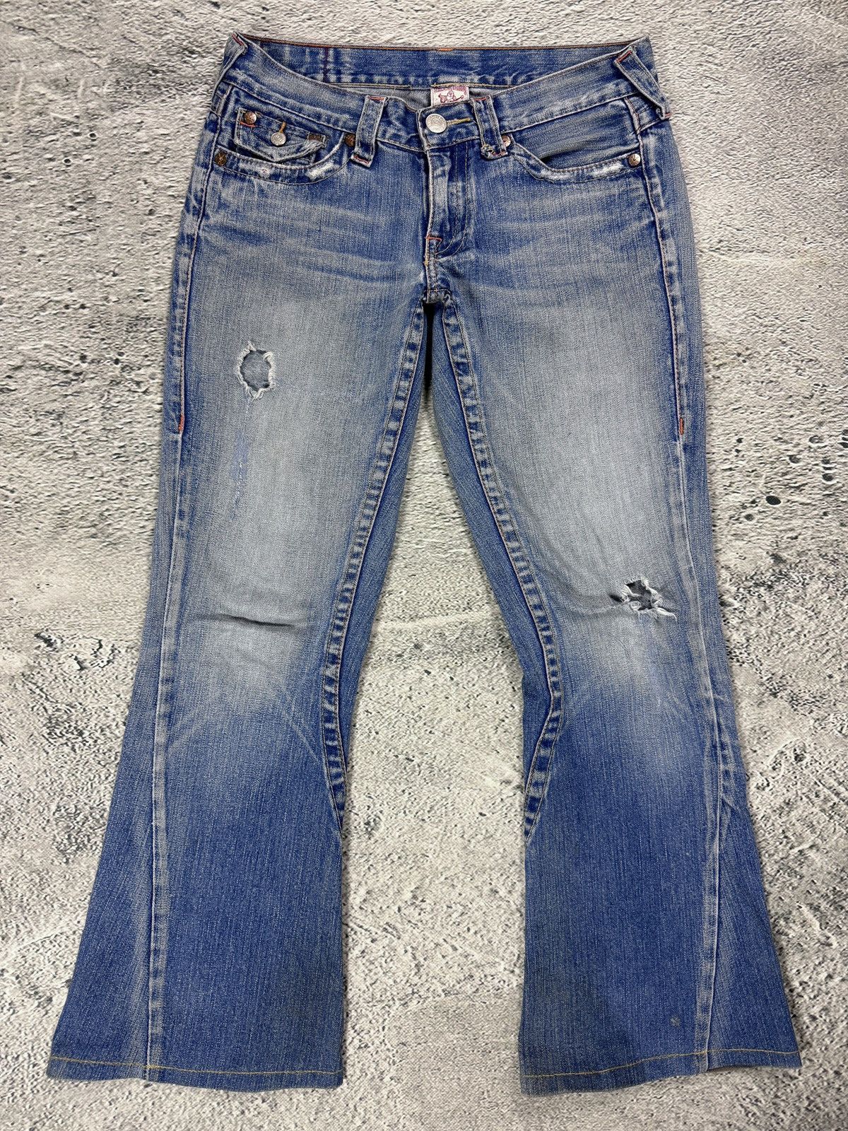 True Religion True Religion blue jeans Buddha Embroidery Joey flared Size 29" - 6 Thumbnail