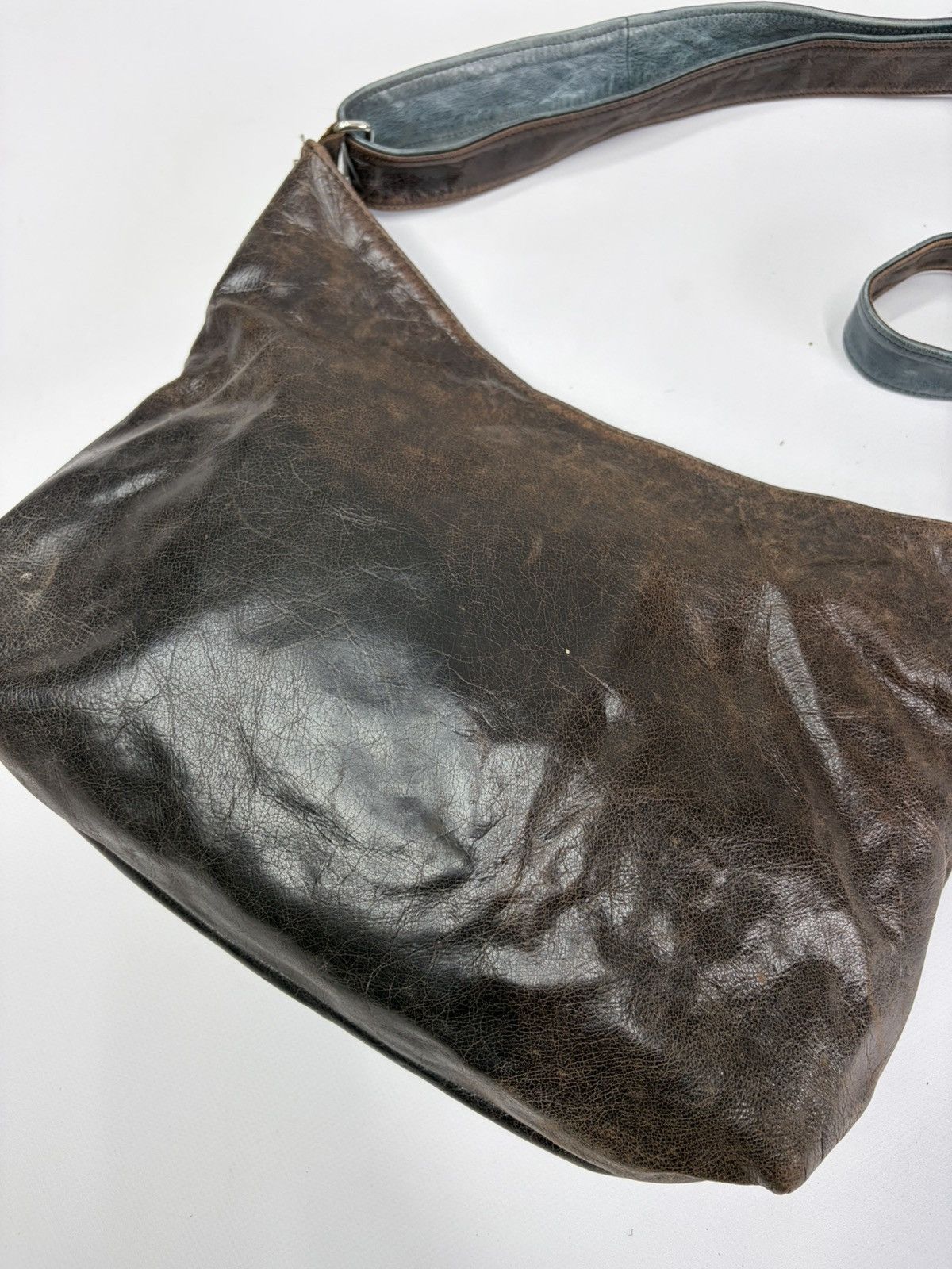 KMRii Brown Studded Leather Bag Y2K Punk Biker Balenciaga Inspired Size ONE SIZE - 9 Thumbnail
