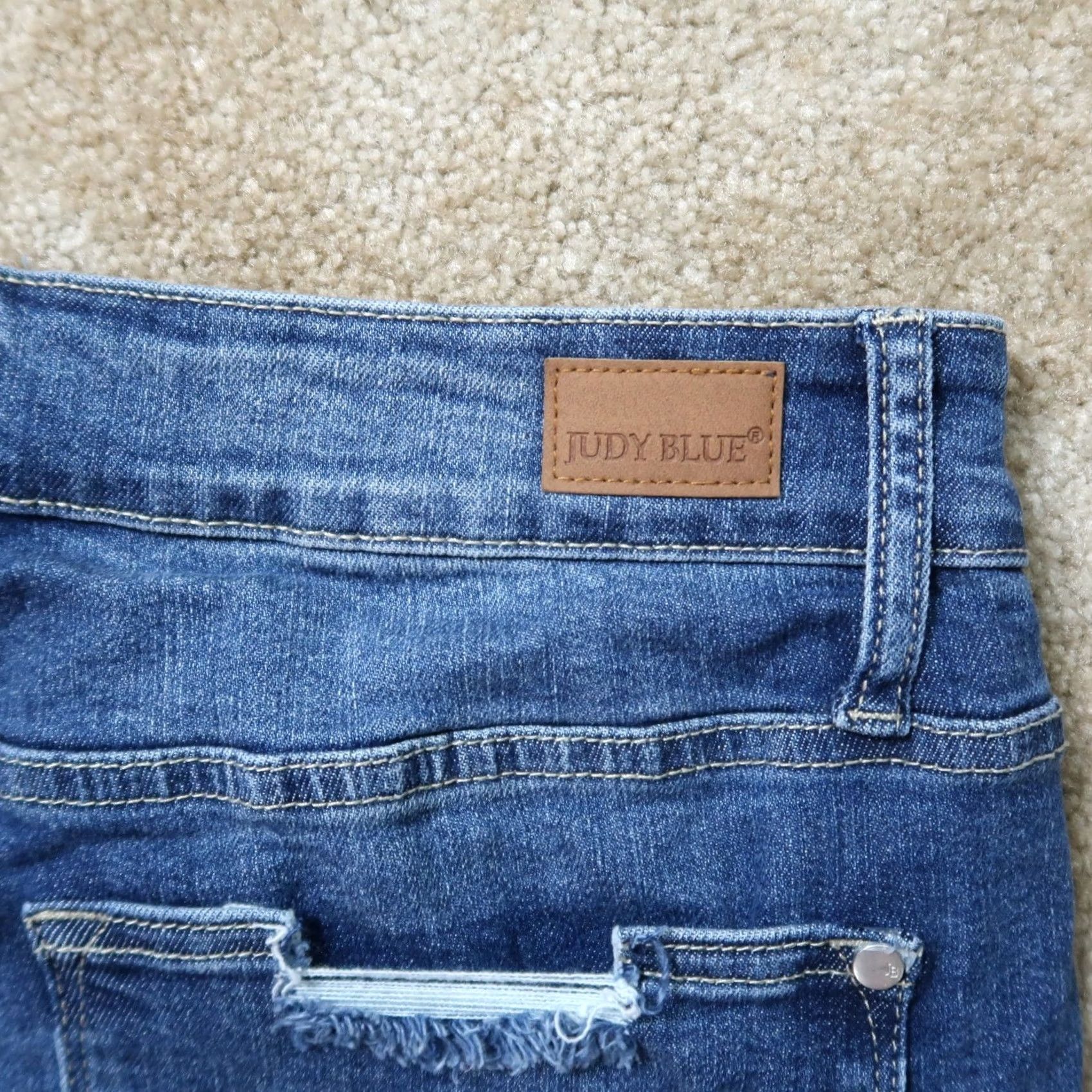 Vintage Judy Blue Skinny High Rise Jeans Women's 20W Blue Denim Stretch Gold 5-Pocket Slim Flagship? Size 42" / US 20 - 6 Thumbnail