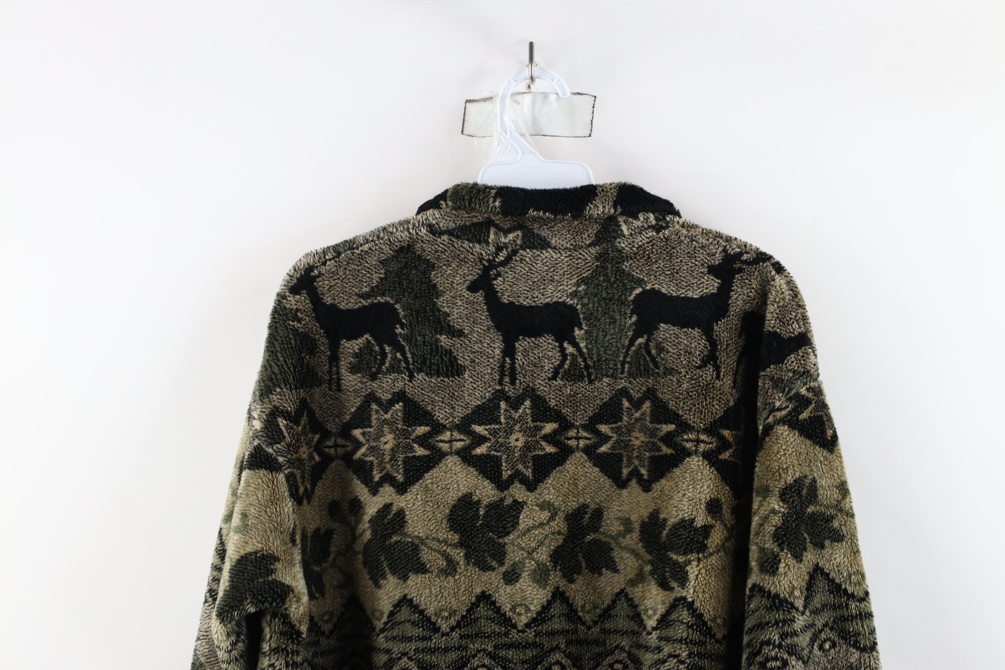 Vintage Vintage 90s Streetwear Fair Isle Over Print Fleece Sweater Size US L / EU 52-54 / 3 - 10 Thumbnail