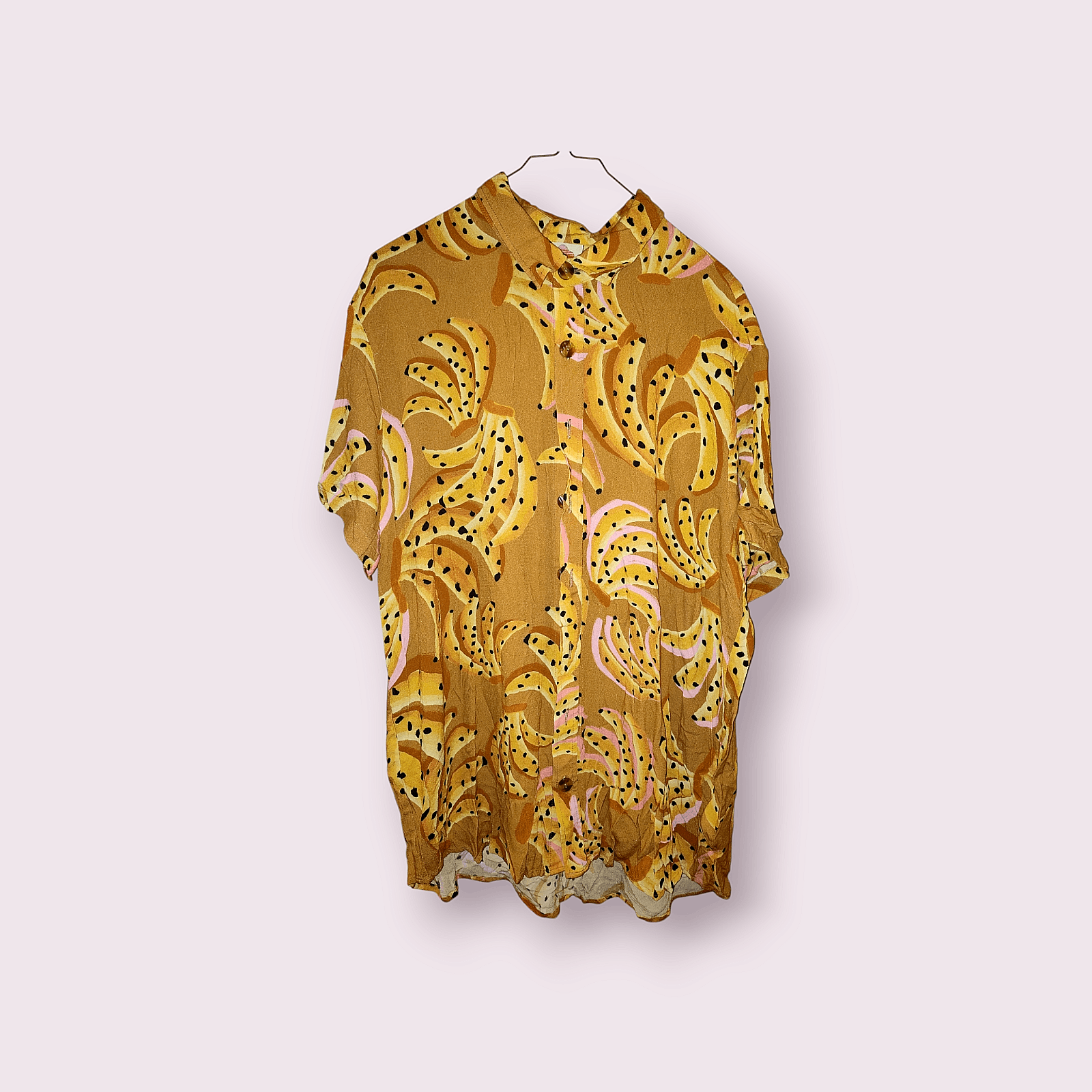 Pieces Uniques Farm Rio Anthropologie Raining Bananas Boyfriend Shirt Size L / US 10 / IT 46 - 1 Thumbnail