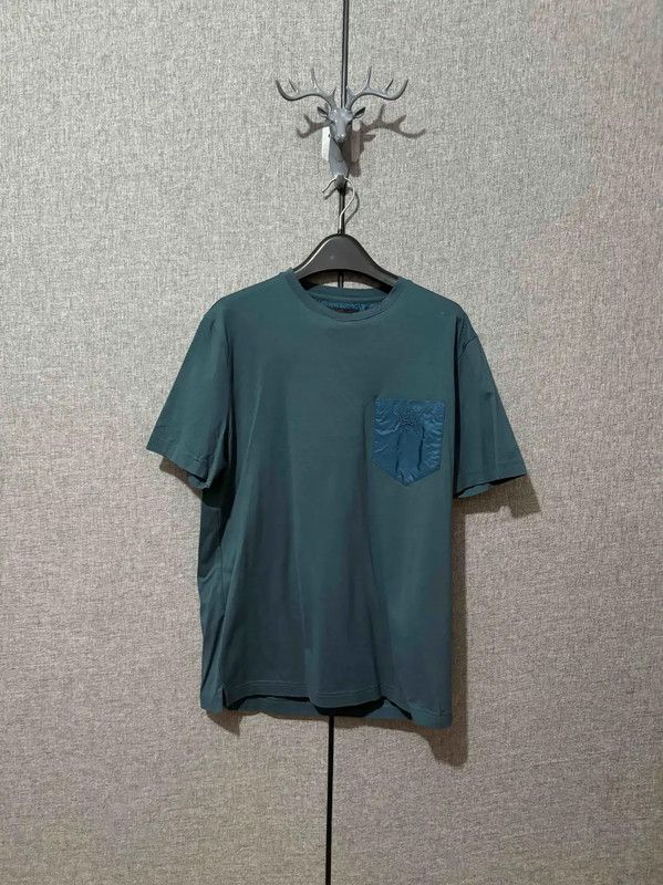 Prada Prada Men's Dark Blue Cotton Logo T-Shirt Size US M / EU 48-50 / 2 - 1 Thumbnail
