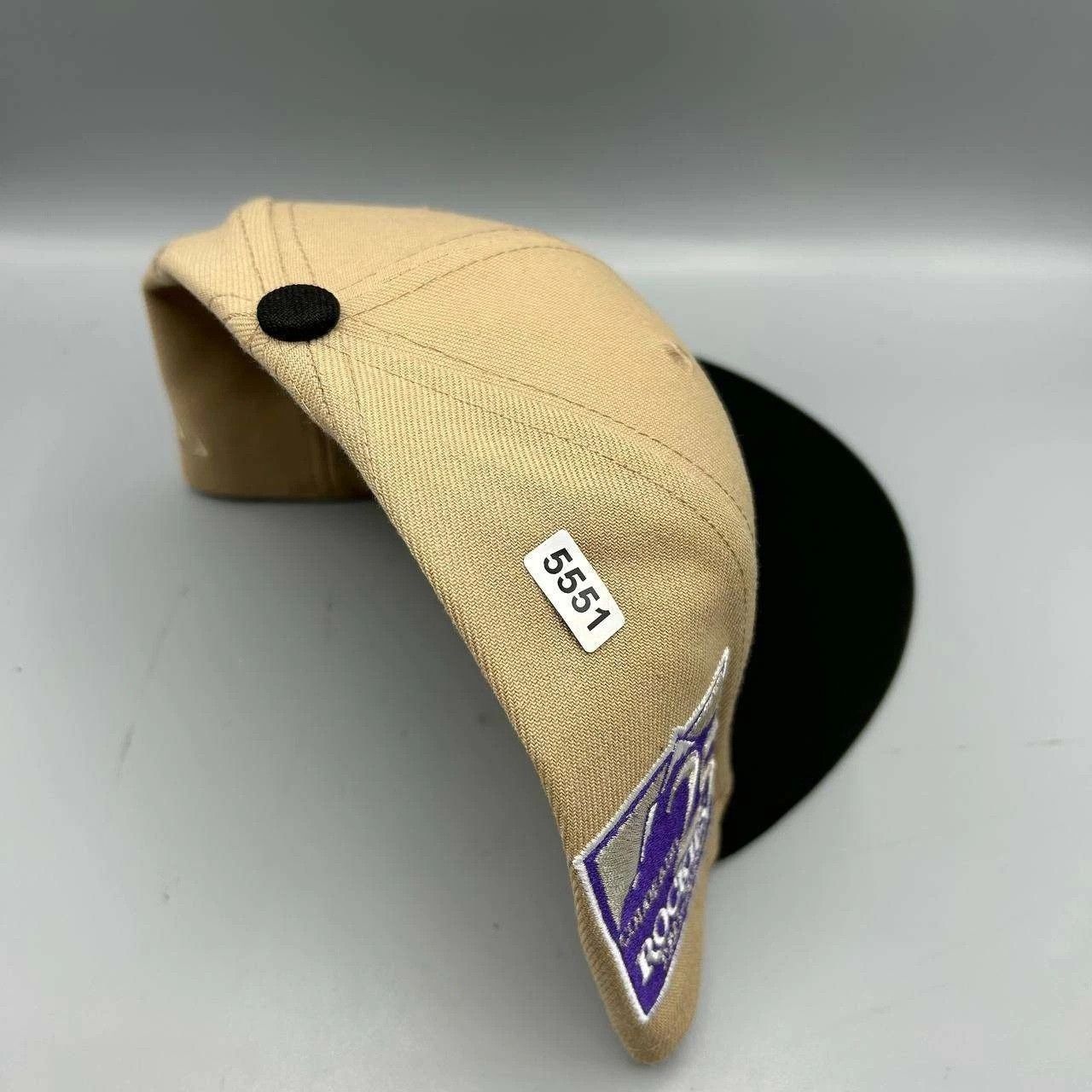 New Era Colorado Rockies Hat Men 7 3/8 Beige Black MLB Fitted Cap Size ONE SIZE - 9 Thumbnail