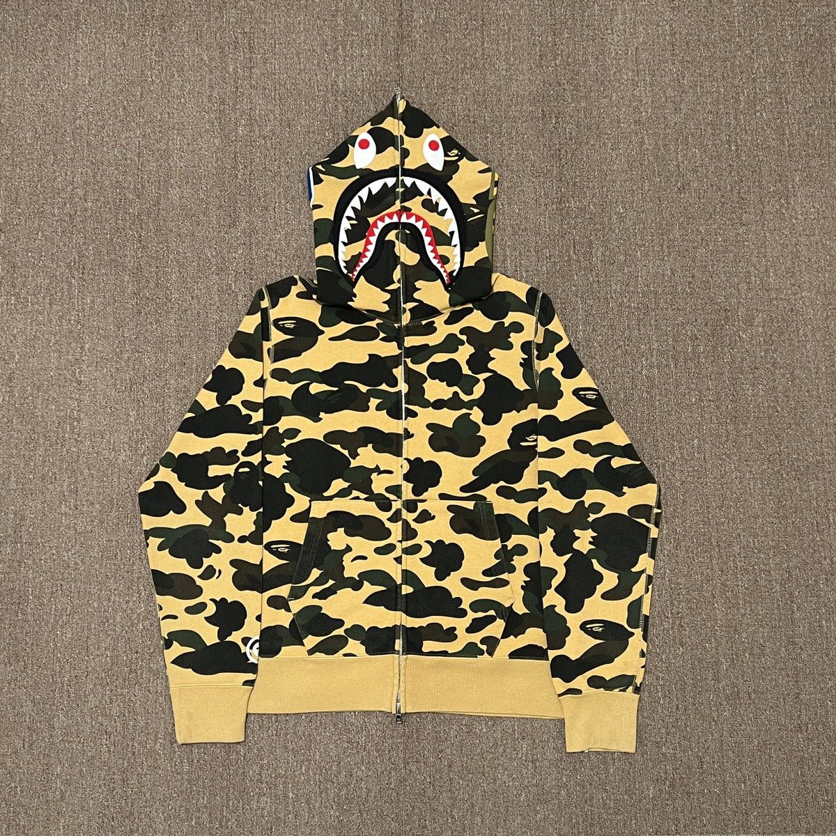 Bape 1St Camo Shark Zip Up Hoodie