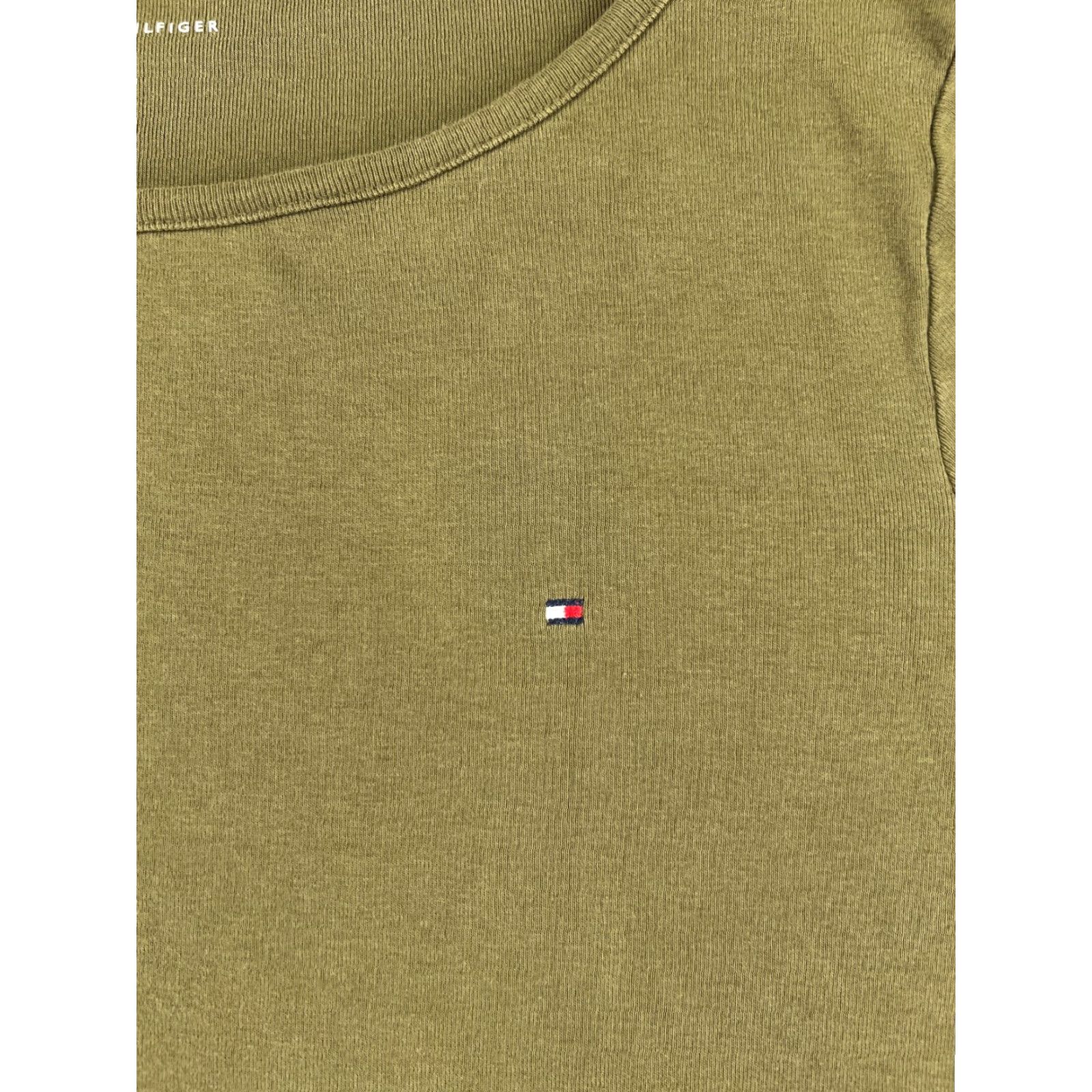 Tommy Hilfiger Tommy Hilfiger Women's XL Green Striped Logo Cotton Short Sleeve T-Shirt Casual 90s Vintage Size XL / US 12-14 / IT 48-50 - 6 Thumbnail