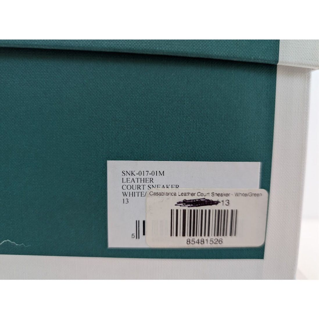 Casablanca o1rshd1 Leather Court Sneaker in White/Green Size US 13 / EU 46 - 21 Thumbnail