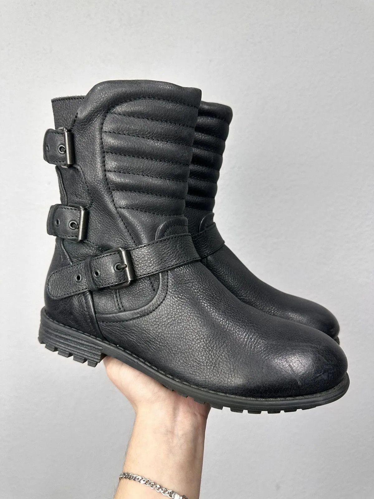A.S.98 VINTAGE ENGINEER STYLE BOOTS BLACK AS 98 LEATHER HAND MADE Size US 7 / EU 40 - 1 Thumbnail