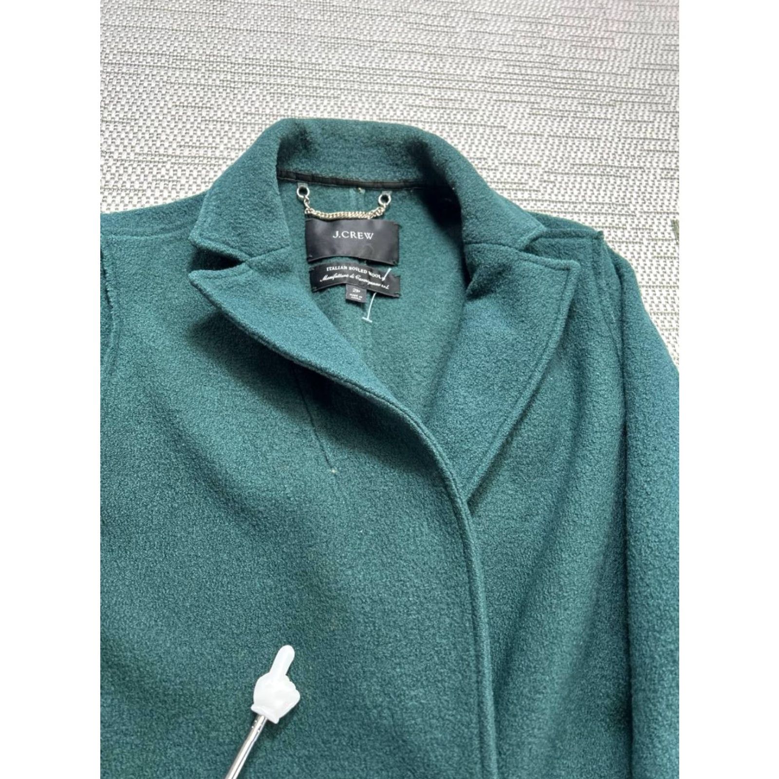 J.Crew J.CREW Overcoat Womens 2 Petite Green Wool Coat, Tweed, Button Closure, Long Sleeve, Dry Clean Only, Winter, Fall, Regular Fit, Green, Womens Size XS / US 0-2 / IT 36-38 - 5 Thumbnail