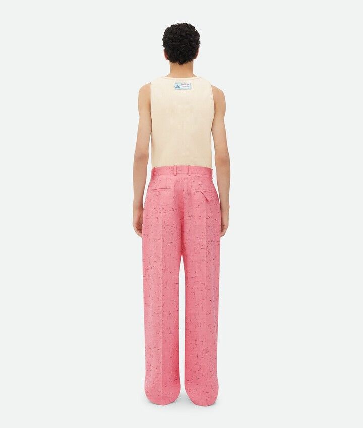 Bottega Veneta o1w1db10625 Textured Criss-Cross Viscose Silk Trousers Pink Size US 28 / EU 44 - 3 Thumbnail