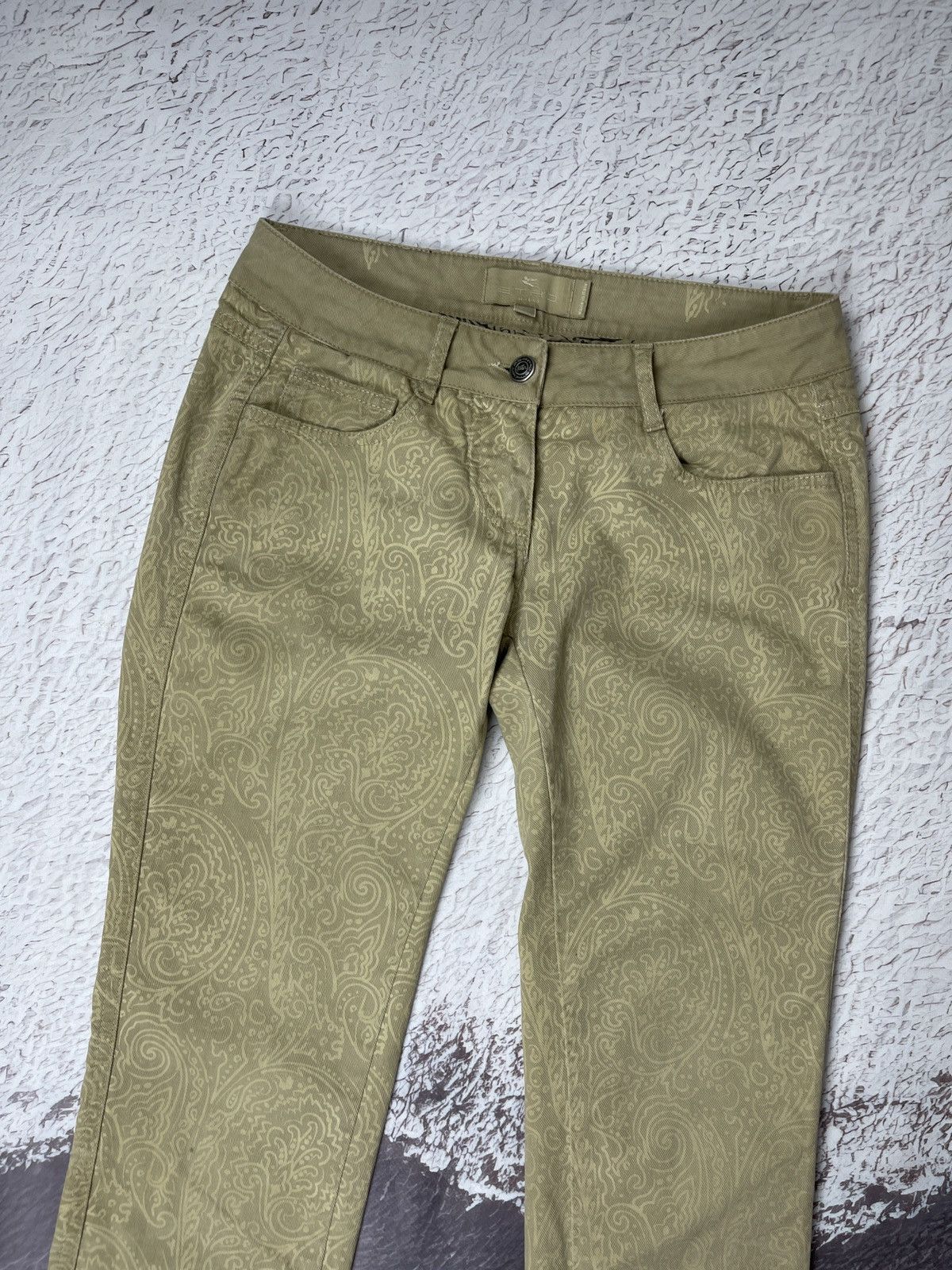 Etro Etro Milano paisley cotton beige gold casual pants Size 27" / US 4 / IT 40 - 8 Thumbnail