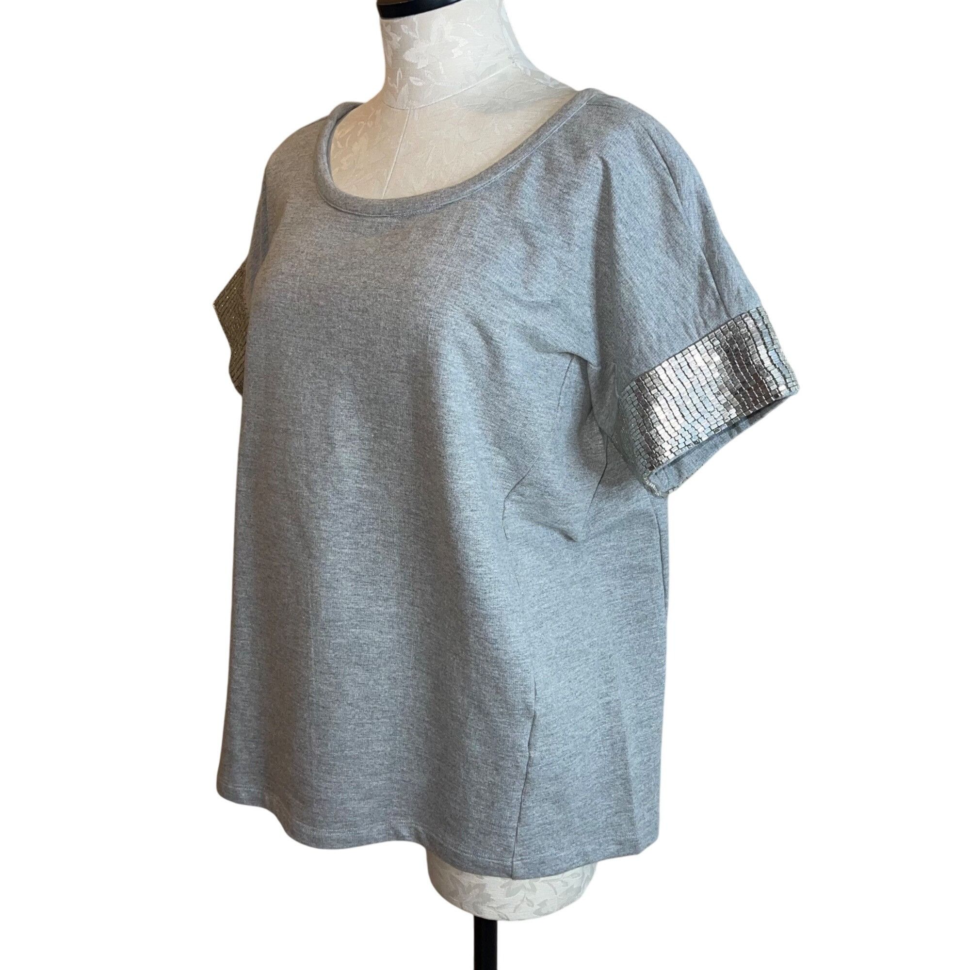Other Gryphon Womens Top Size Large Gray Short Sleeve Size L / US 10 / IT 46 - 2 Thumbnail