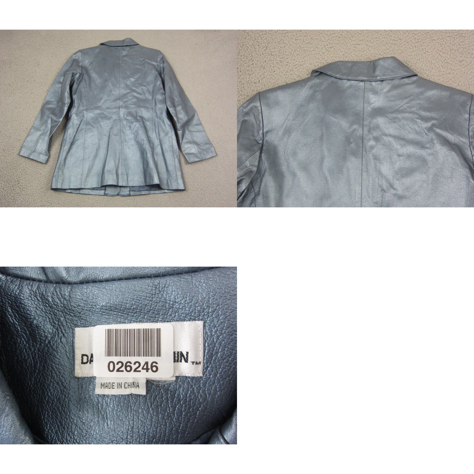 Vintage VINTAGE David Benjamin Blazer Shirt Jacket Womens Size 14 Blue Leather 3 Button 90s Womens Localized Size XL / US 12-14 / IT 48-50 - 9 Thumbnail