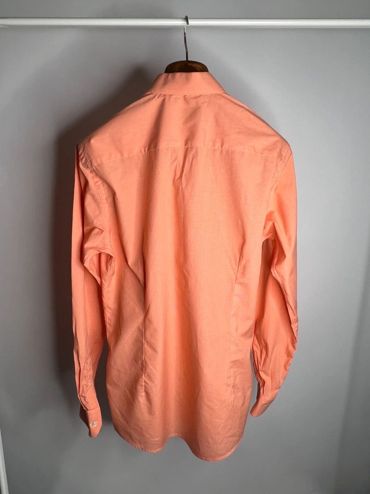 Eton Eton Slim Mens Dress Shirt Orange White Micro Houndstooth Size US M / EU 48-50 / 2 - 12 Thumbnail