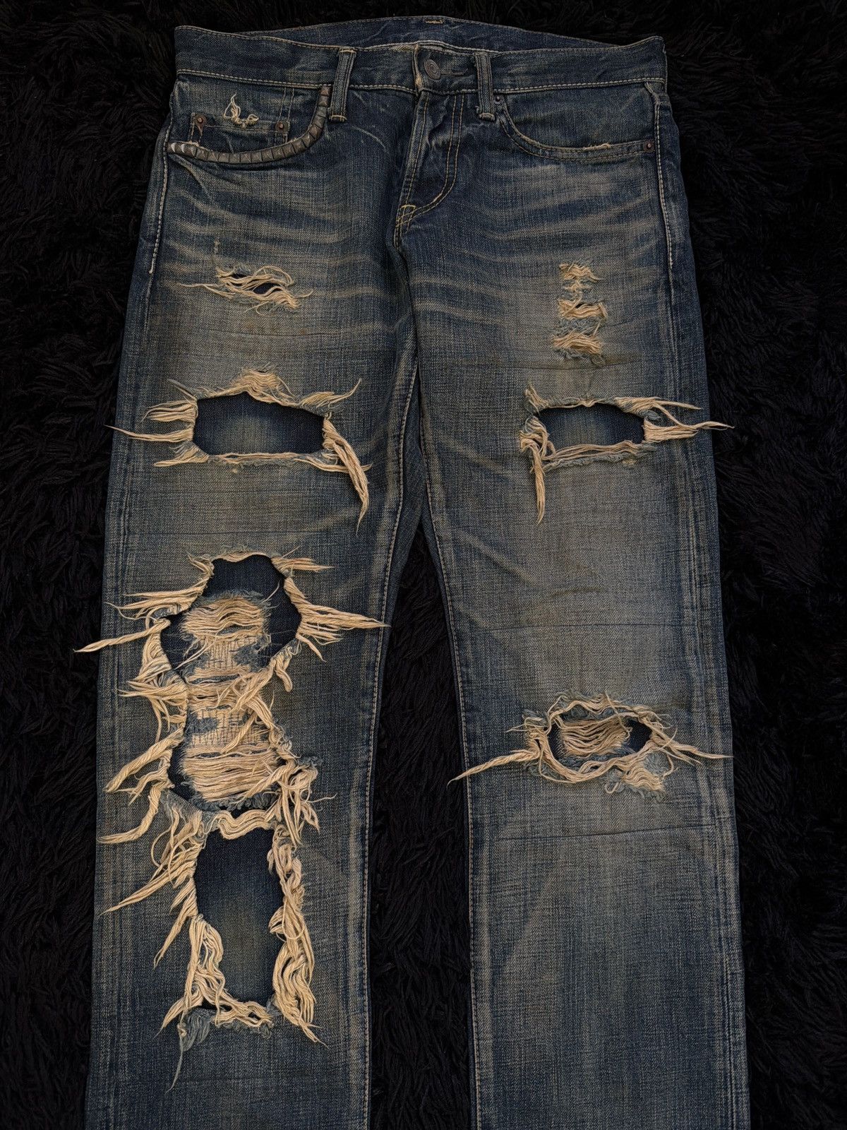 hysteric glamour x tetei destroyed jeans