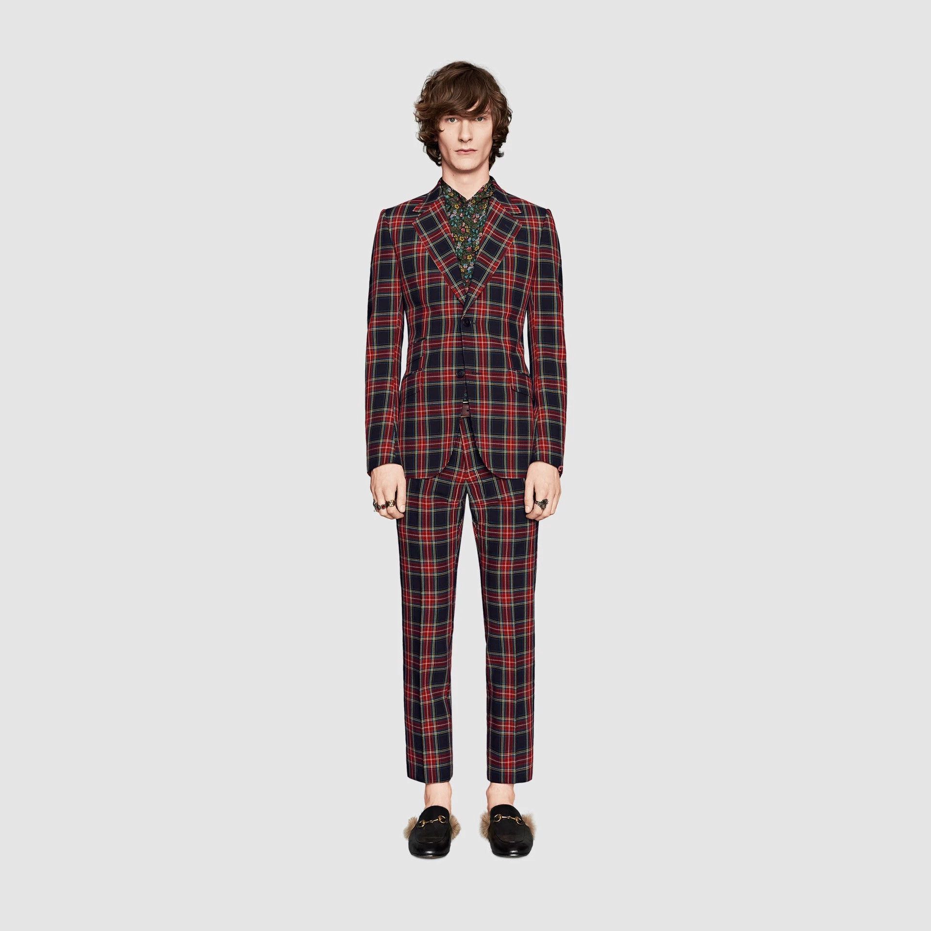 Gucci Gucci Men's Wool Check Slim Suit 50 New With Tags Size 50R - 8 Thumbnail