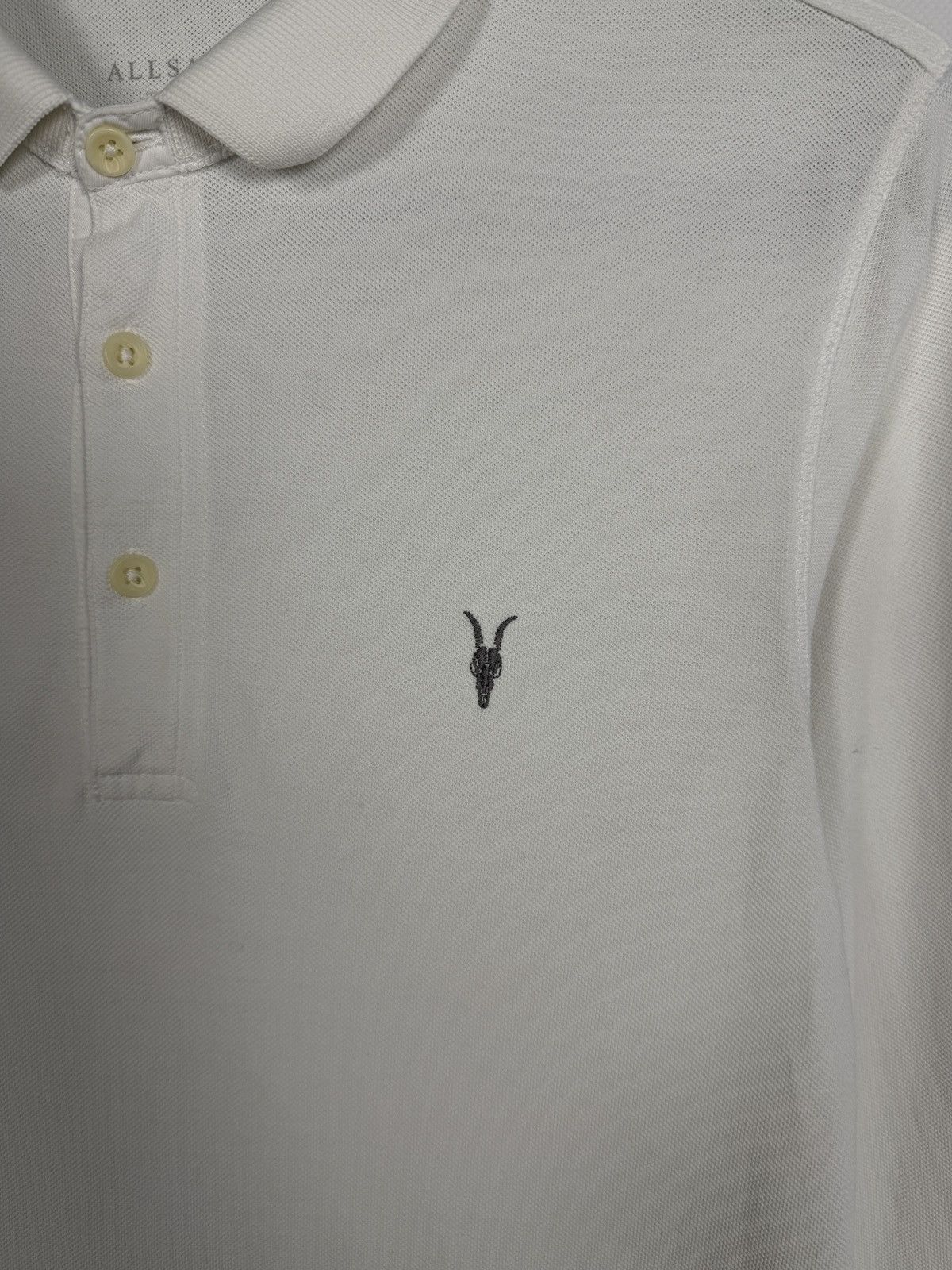 Allsaints Allsaints Reform Long Sleeve Polo Shirt White Cotton Size XS Size US XS / EU 42 / 0 - 6 Thumbnail